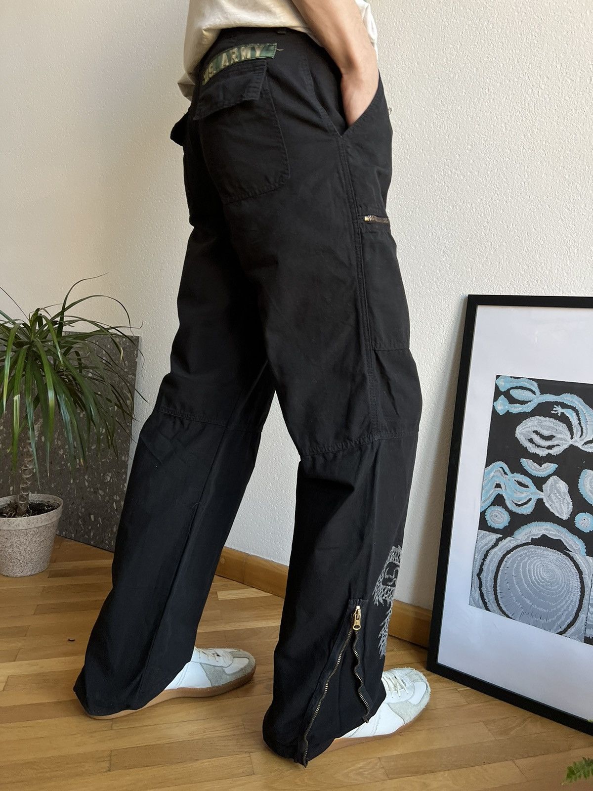 Japanese Brand × Vintage Vintage Japanese Dragon Print Cargo Pants y2k Size US 30 / EU 46 - 2 Thumbnail