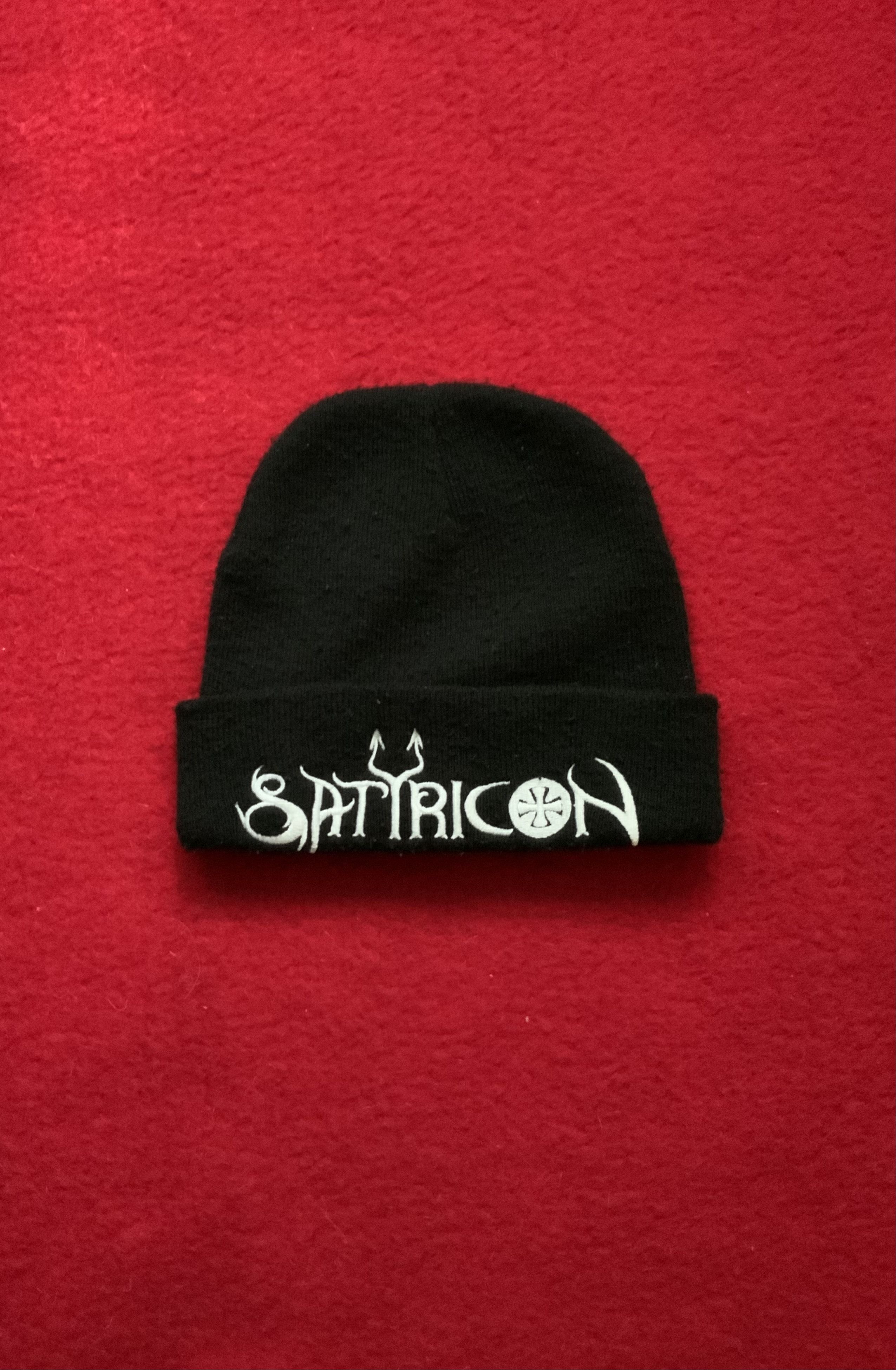 Outlet 1990s Embroidered Satyricon hat beanie Norwegian black metal Satyr Gorgoroth Darkthrone Mayhem heavy metal