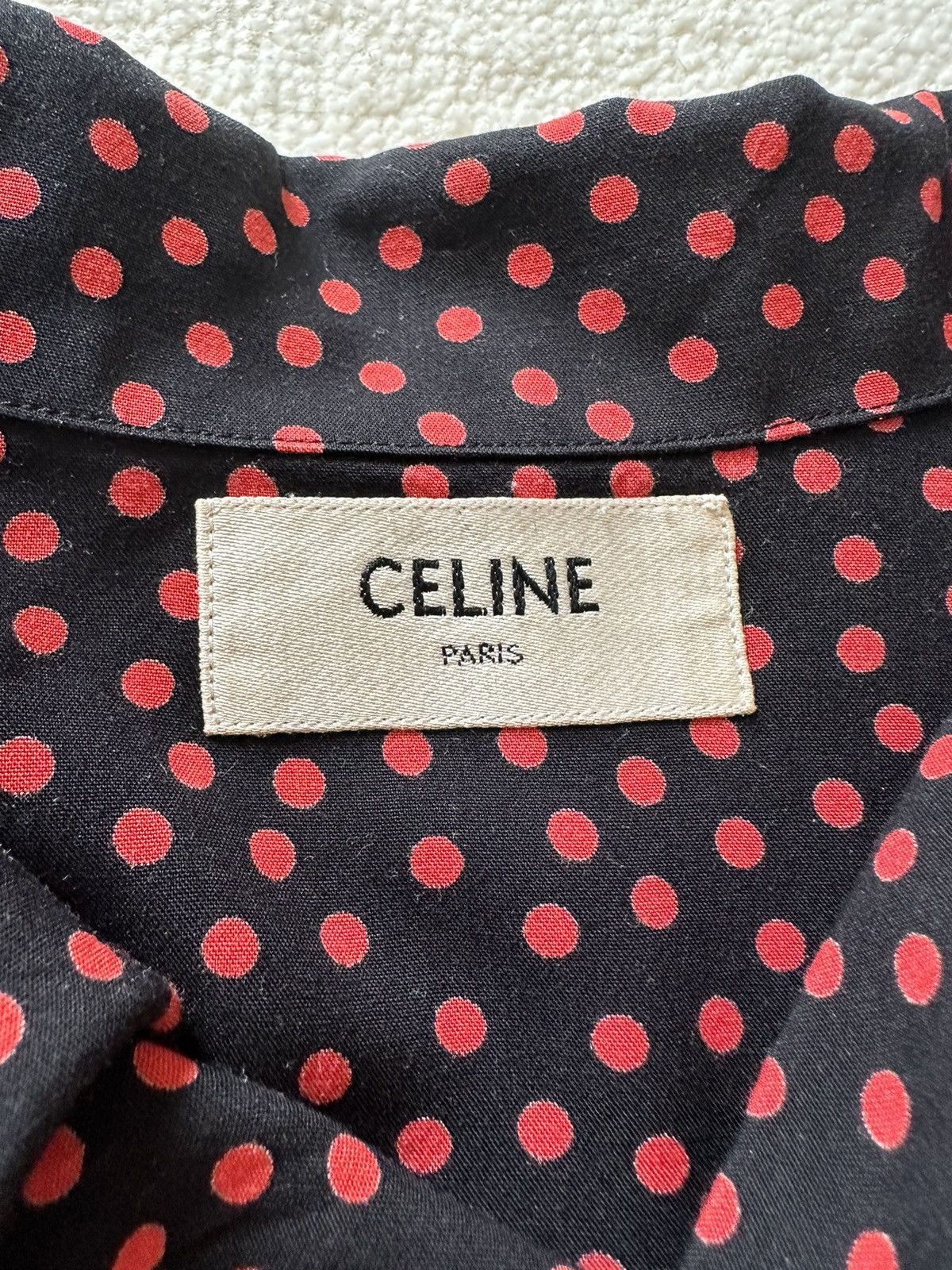 Celine $840 SS20 Celine polka dot Hawaiian shirt Hedi Slimane Size US M / EU 48-50 / 2 - 10 Thumbnail