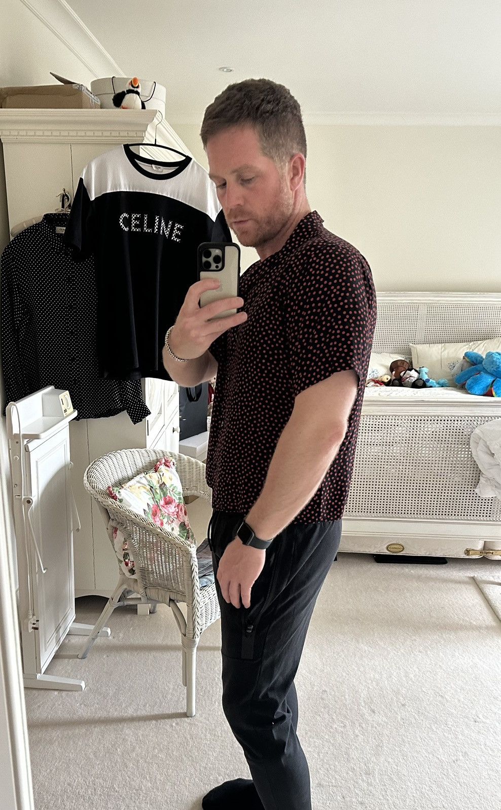 Celine $840 SS20 Celine polka dot Hawaiian shirt Hedi Slimane Size US M / EU 48-50 / 2 - 5 Thumbnail