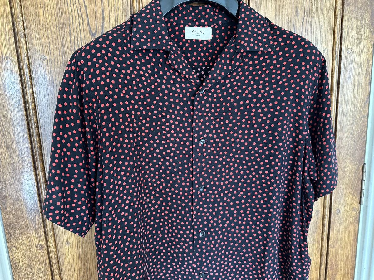 Celine $840 SS20 Celine polka dot Hawaiian shirt Hedi Slimane Size US M / EU 48-50 / 2 - 12 Thumbnail