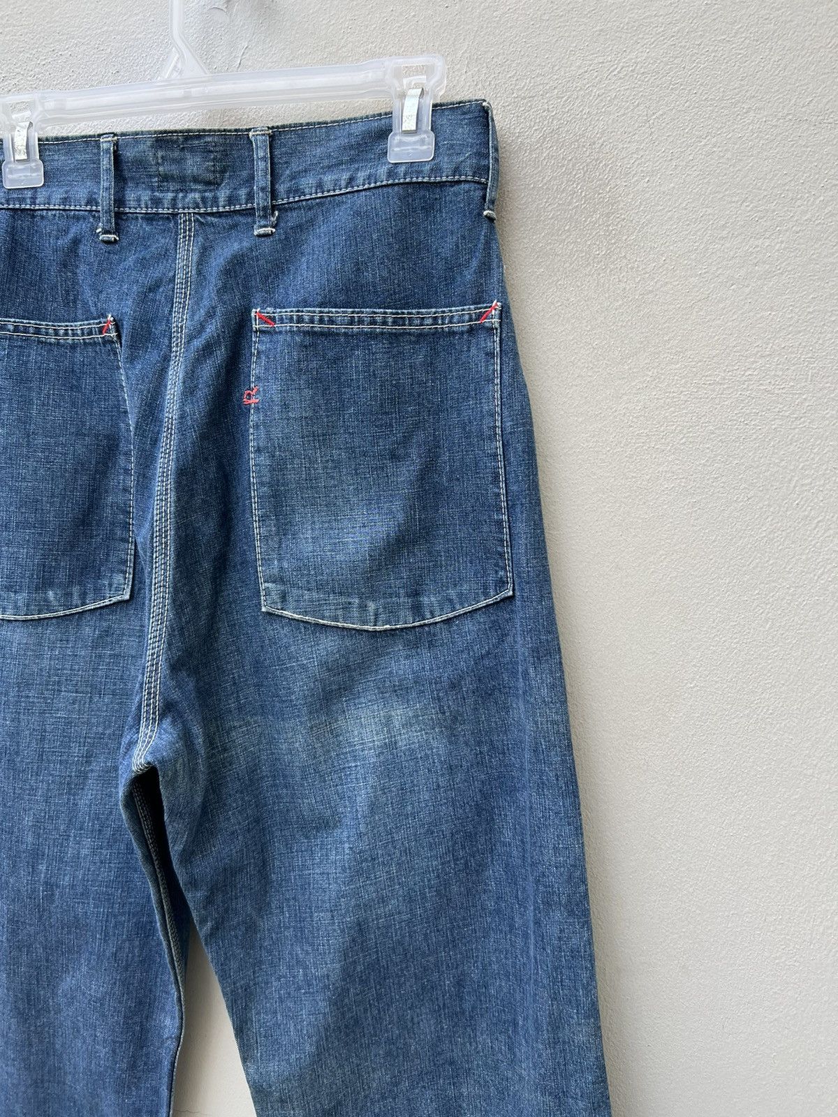 45rpm Vintage 45rpm BLUE CAFE Japan Sun Faded Denim Fatigue Pant Size US 28 / EU 44 - 16 Thumbnail