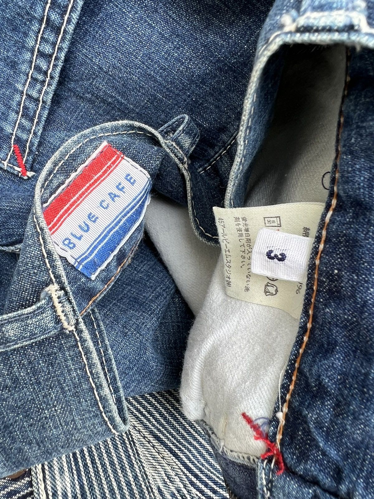 45rpm Vintage 45rpm BLUE CAFE Japan Sun Faded Denim Fatigue Pant Size US 28 / EU 44 - 20 Thumbnail