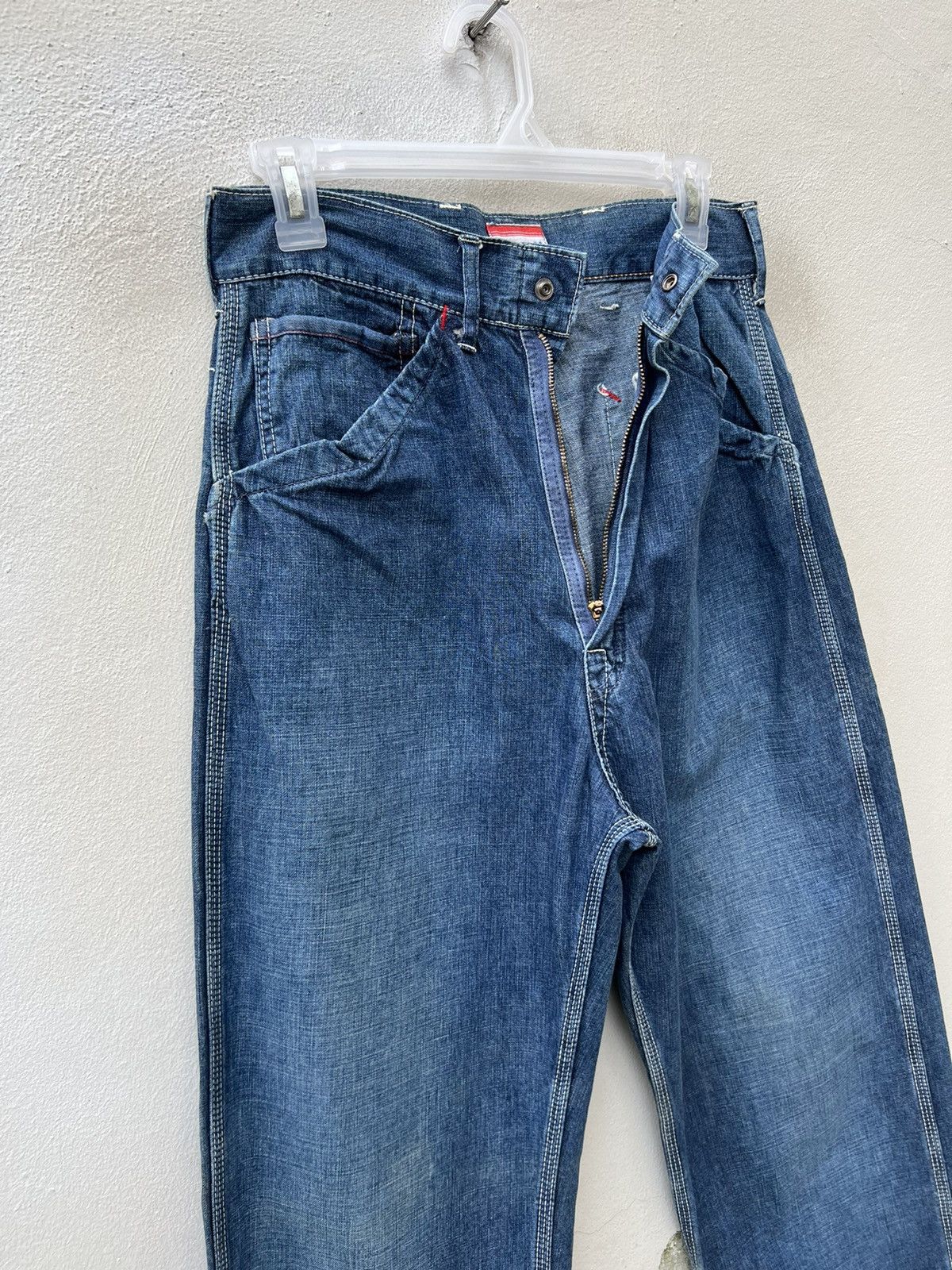 45rpm Vintage 45rpm BLUE CAFE Japan Sun Faded Denim Fatigue Pant Size US 28 / EU 44 - 8 Thumbnail
