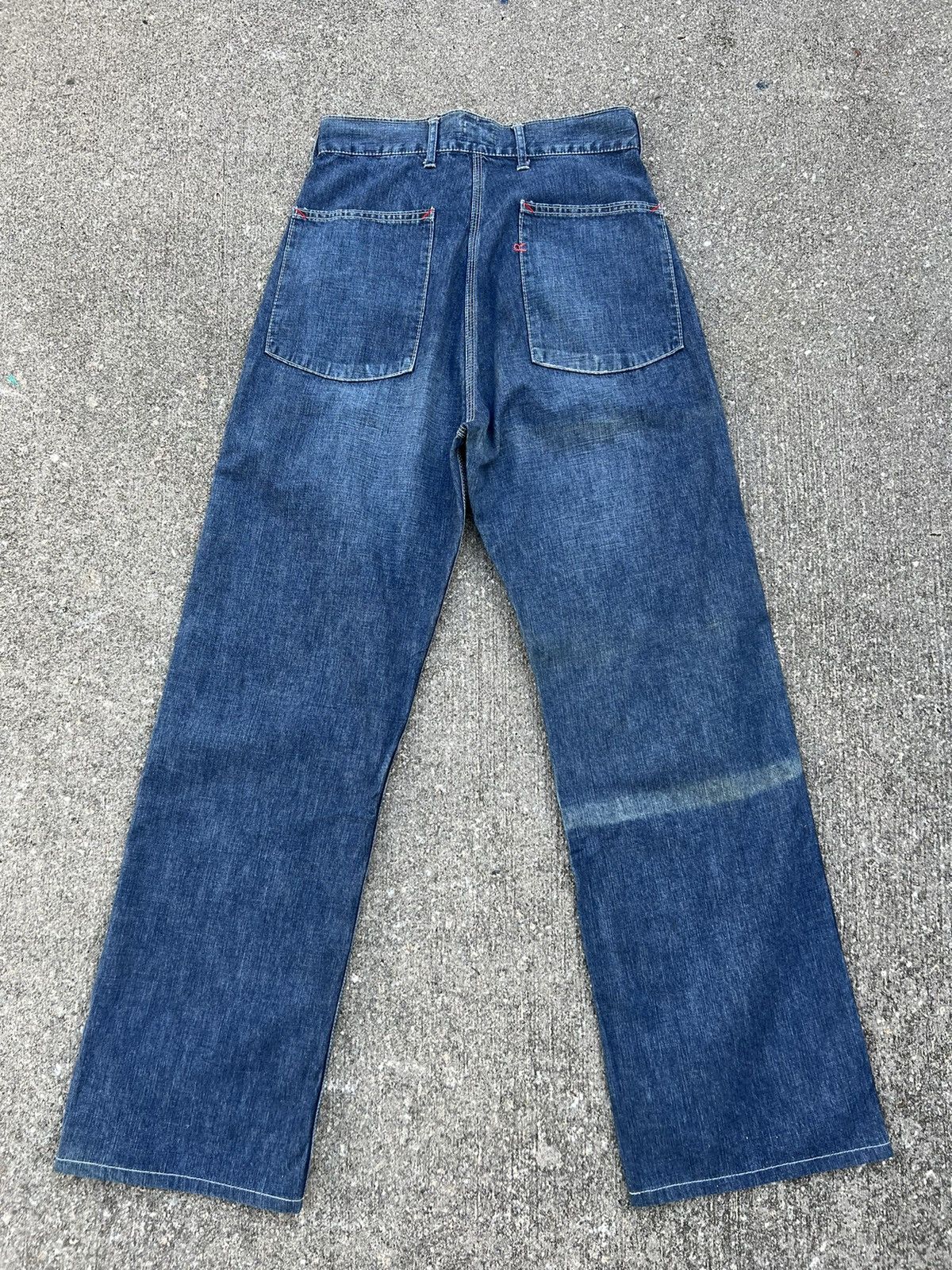 45rpm Vintage 45rpm BLUE CAFE Japan Sun Faded Denim Fatigue Pant Size US 28 / EU 44 - 5 Thumbnail