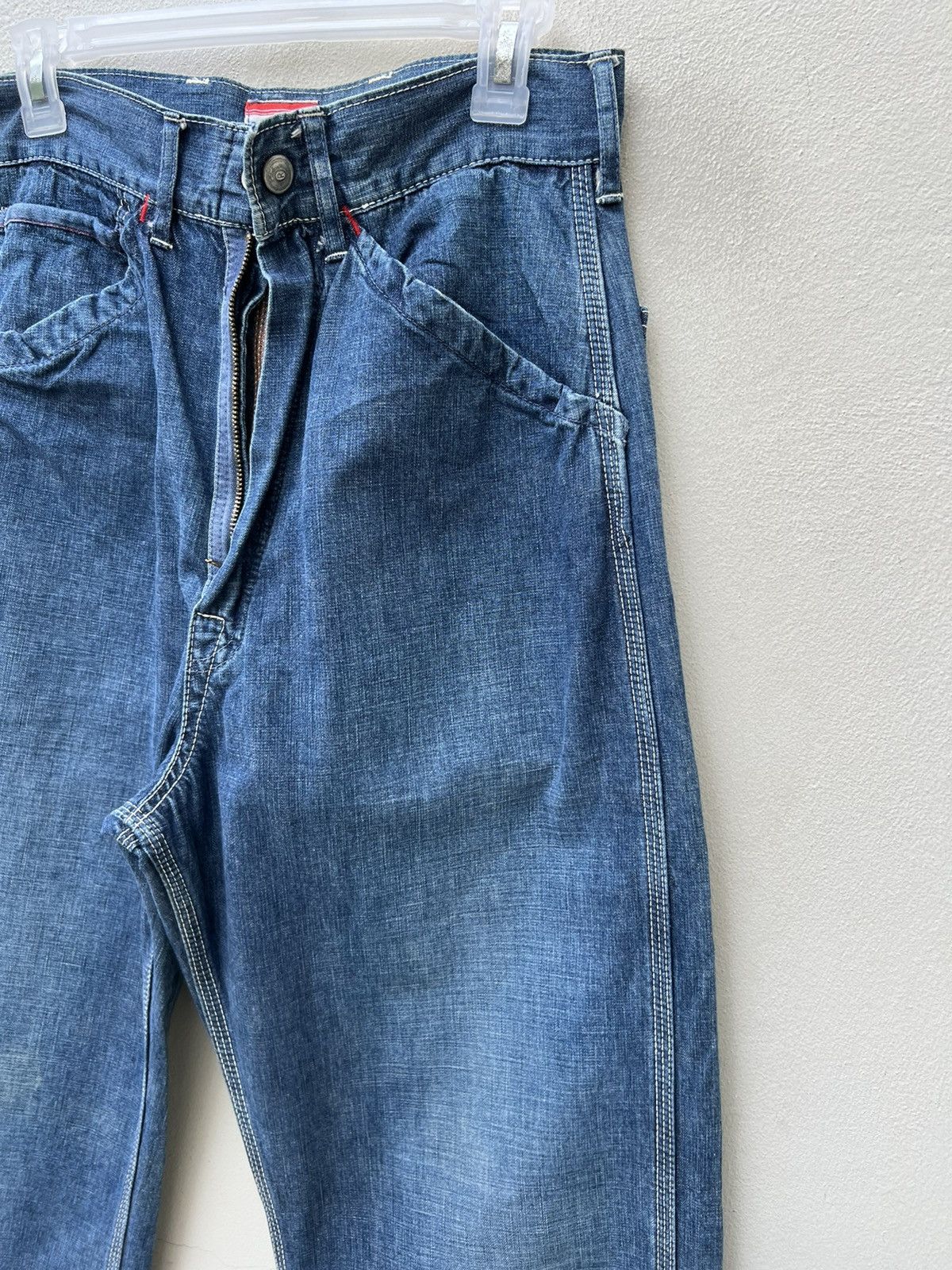 45rpm Vintage 45rpm BLUE CAFE Japan Sun Faded Denim Fatigue Pant Size US 28 / EU 44 - 10 Thumbnail