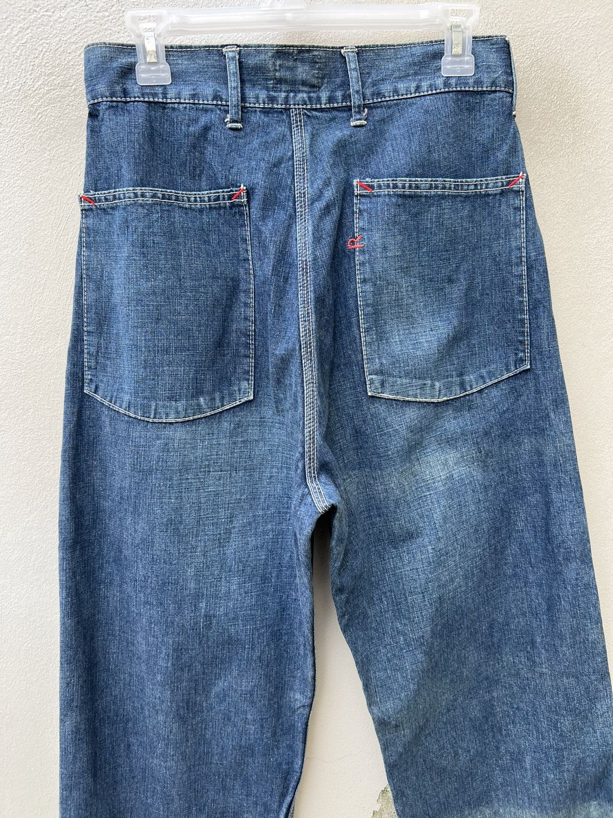45rpm Vintage 45rpm BLUE CAFE Japan Sun Faded Denim Fatigue Pant Size US 28 / EU 44 - 14 Thumbnail