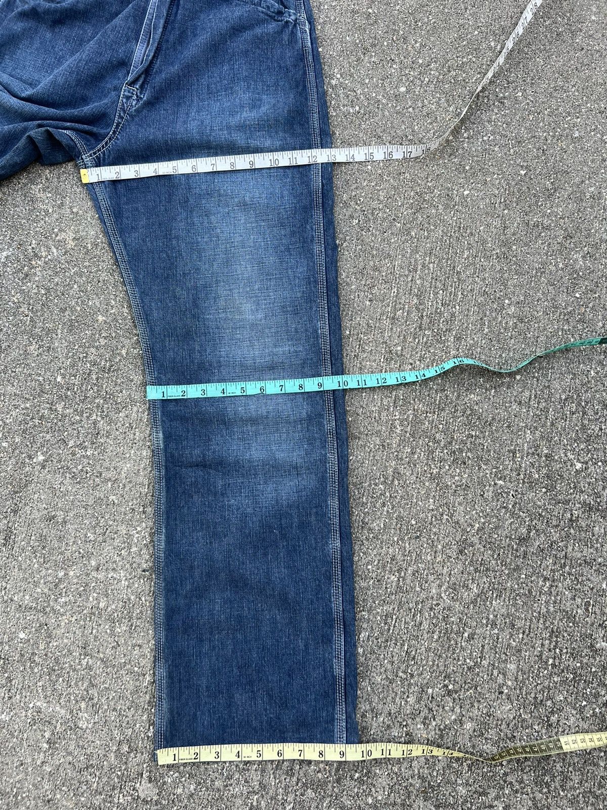 45rpm Vintage 45rpm BLUE CAFE Japan Sun Faded Denim Fatigue Pant Size US 28 / EU 44 - 3 Thumbnail