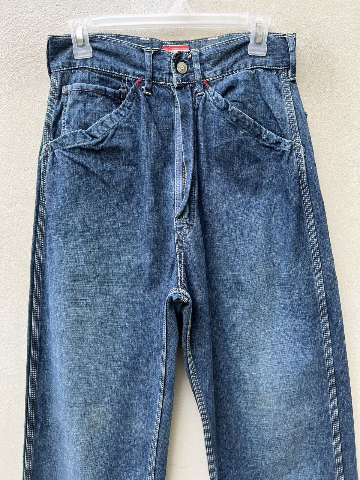 45rpm Vintage 45rpm BLUE CAFE Japan Sun Faded Denim Fatigue Pant Size US 28 / EU 44 - 7 Thumbnail