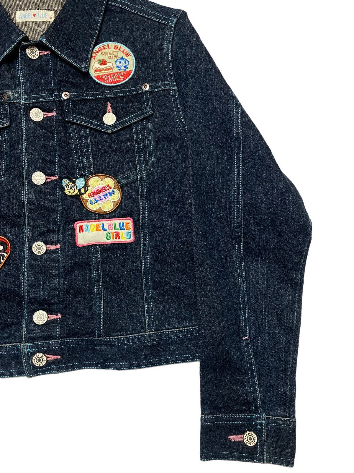 Angel Blue 2000s Angel Blue - Multi Patch Denim Jacket Size M / US 6-8 / IT 42-44 - 6 Thumbnail