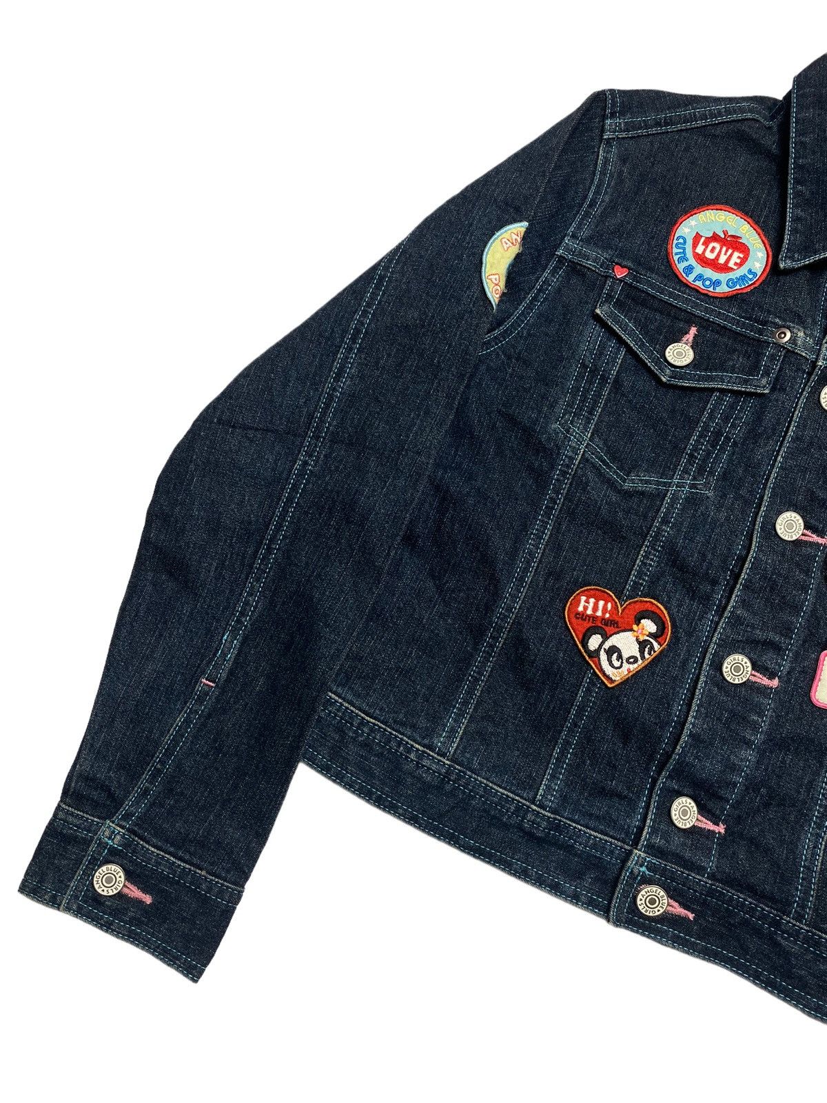 Angel Blue 2000s Angel Blue - Multi Patch Denim Jacket Size M / US 6-8 / IT 42-44 - 4 Thumbnail