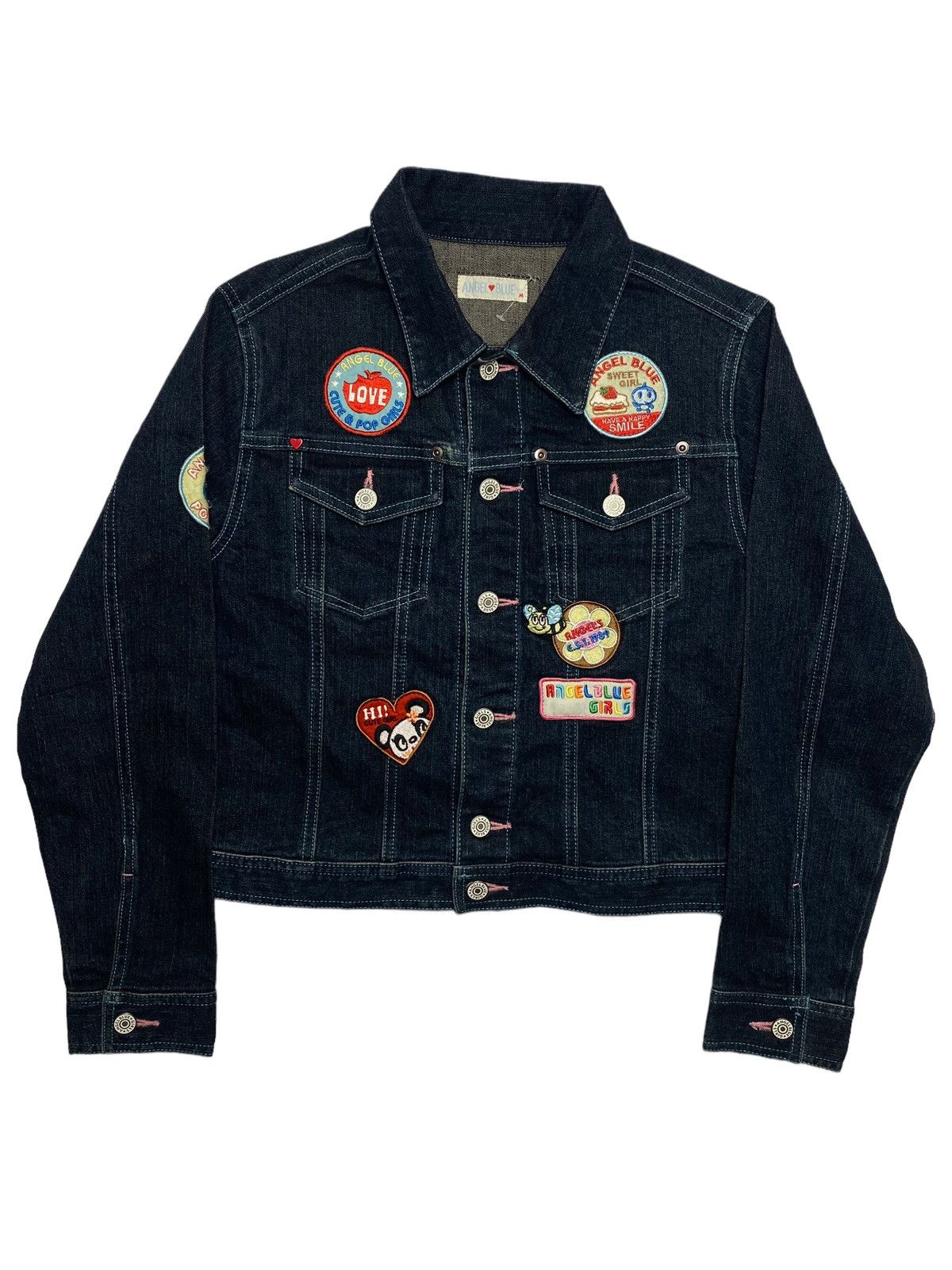 Angel Blue 2000s Angel Blue - Multi Patch Denim Jacket Size M / US 6-8 / IT 42-44 - 1 Thumbnail