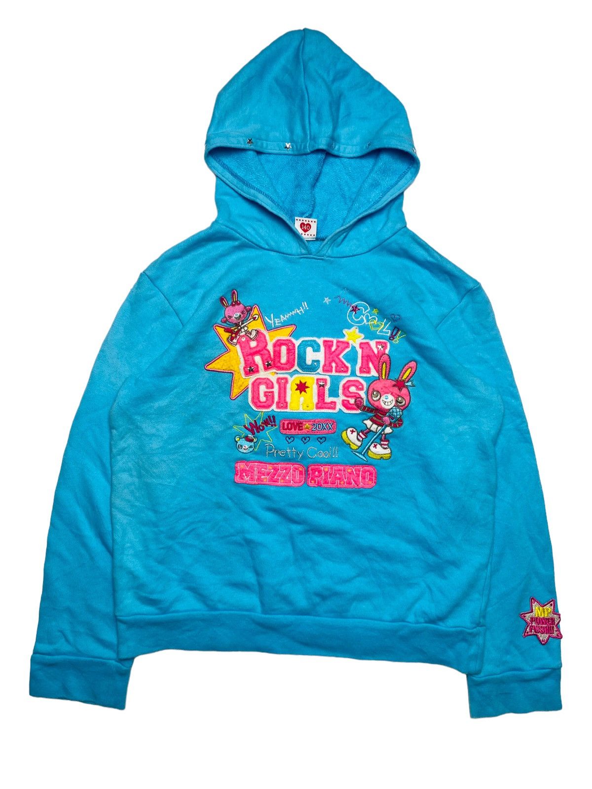 image of 2000S Mezzo Piano - Rock ‘N Girls Mascots Hoodie in Blue, Women's (Size Small)