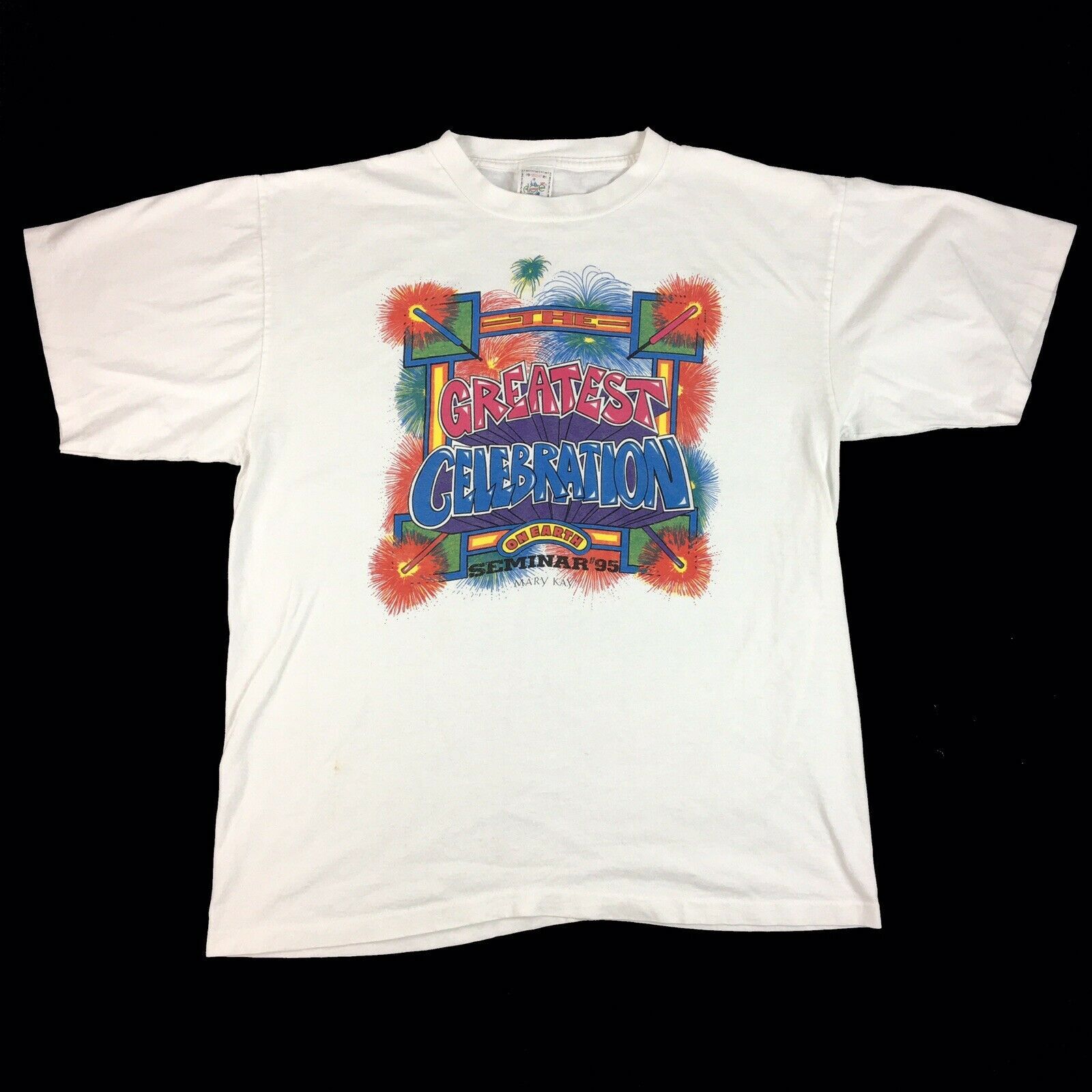 90'S MARIKA Print T-shirt Made in USA Women's XXL Vintage /eaa442545