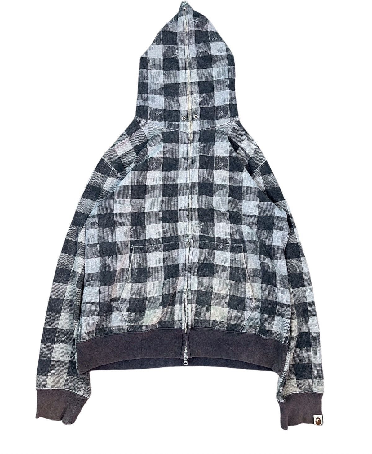 Bape Bape Check Camo Full Zip Hoodie Grailed