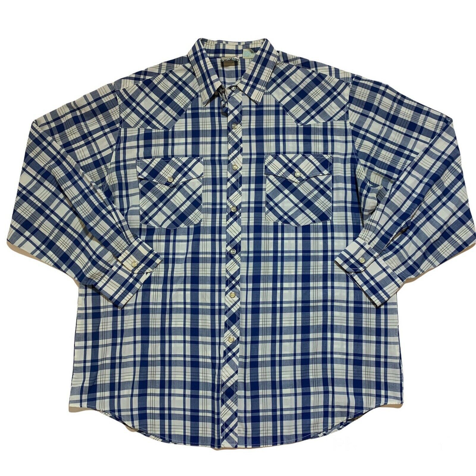 Vintage Vintage 90s Saddlebrook Plaid Pearl Snaps Western Shirt Size US XL / EU 56 / 4 - 1 Thumbnail