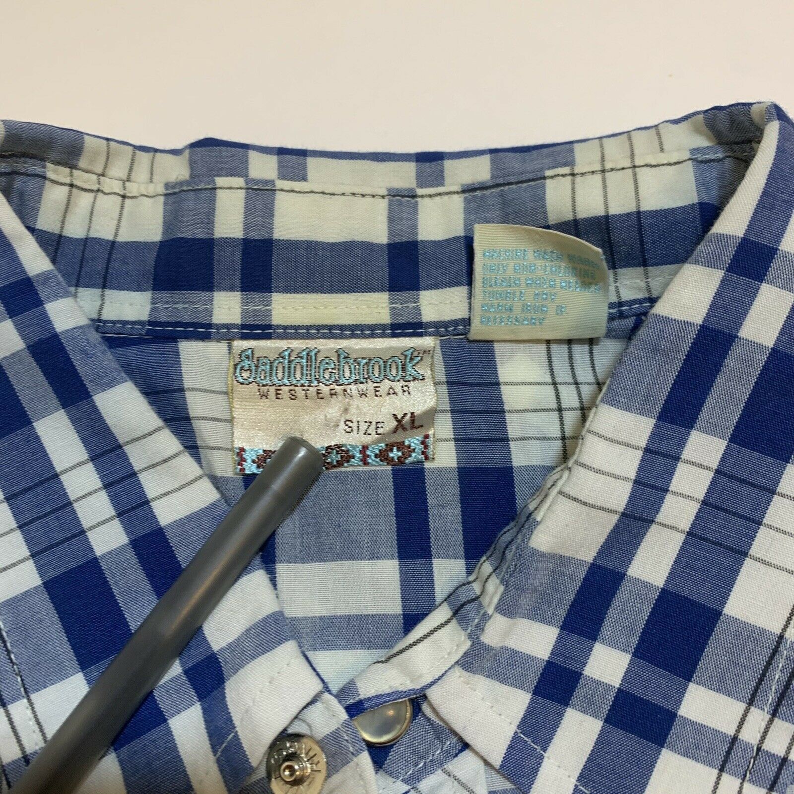 Vintage Vintage 90s Saddlebrook Plaid Pearl Snaps Western Shirt Size US XL / EU 56 / 4 - 3 Thumbnail
