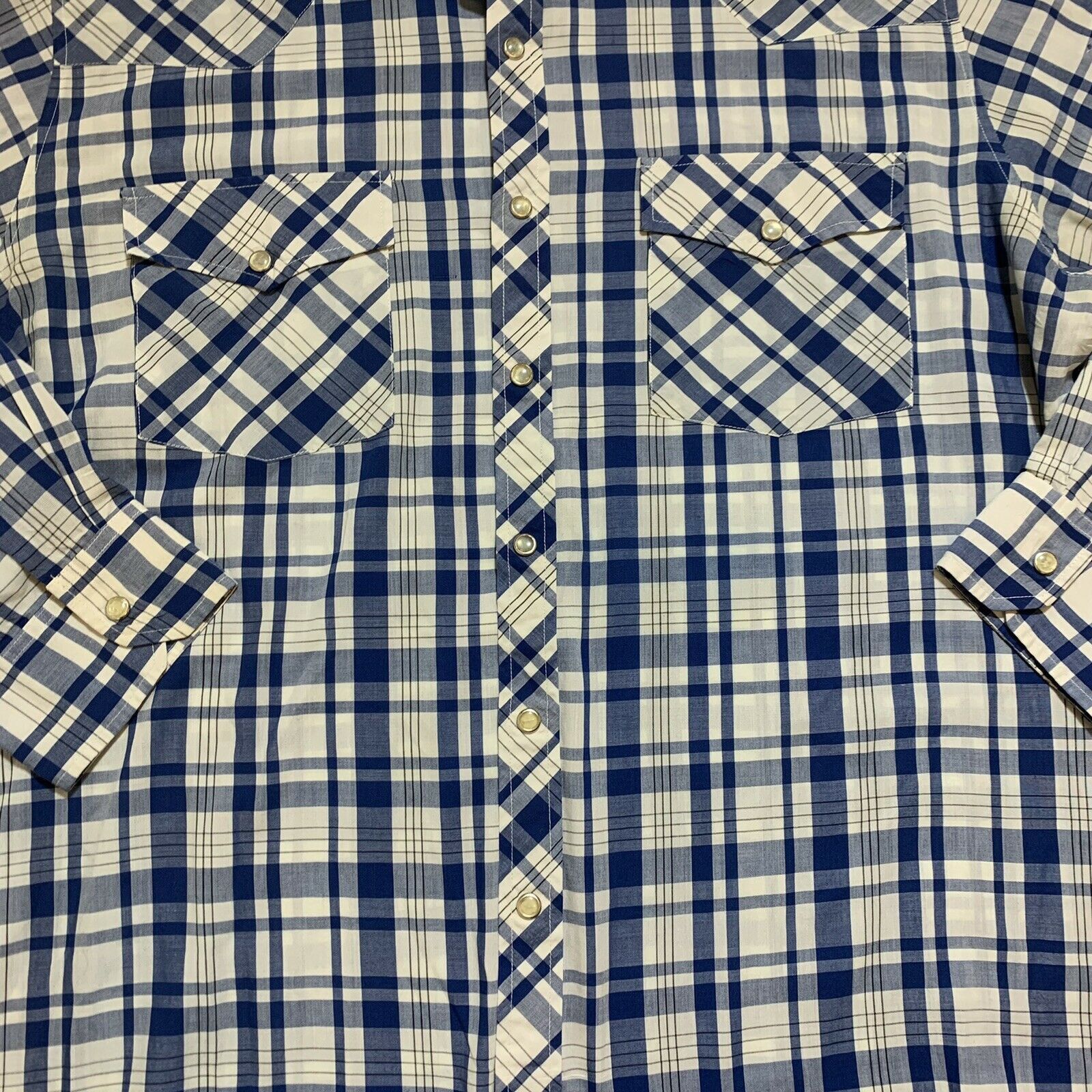 Vintage Vintage 90s Saddlebrook Plaid Pearl Snaps Western Shirt Size US XL / EU 56 / 4 - 2 Thumbnail