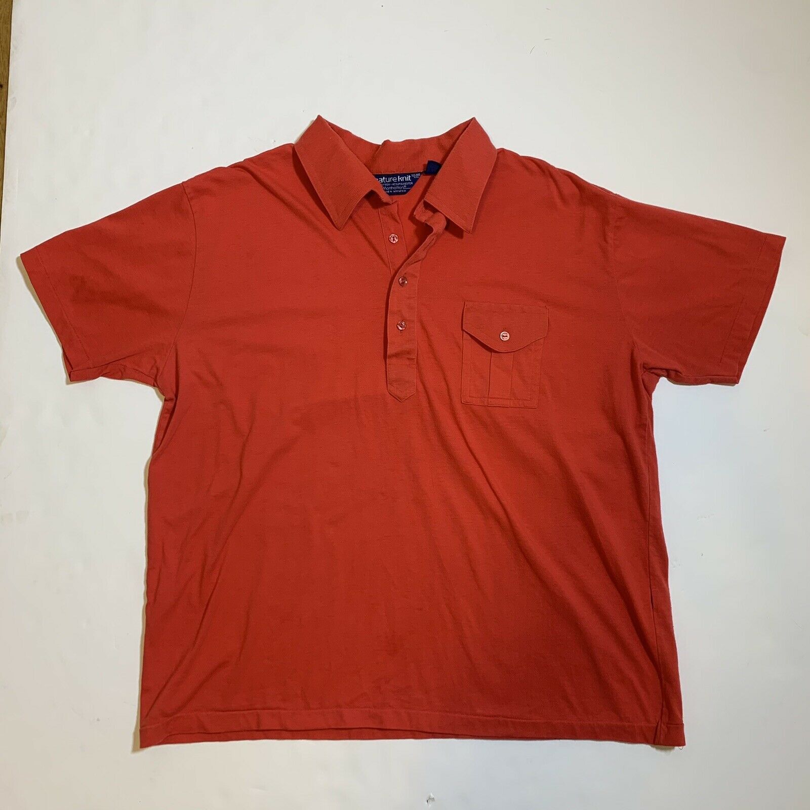 Other × Vintage Vintage 80s Nature Knit Preppy Golf Short Sleeve Polo Shirt Size US L / EU 52-54 / 3 - 8 Thumbnail