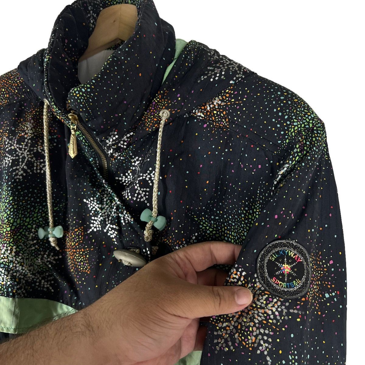 Japanese Brand VINTAGE SKI JACKET OVERALL SILKY WAY OVERPRINT DOT Size US 26 / EU 42 - 7 Thumbnail