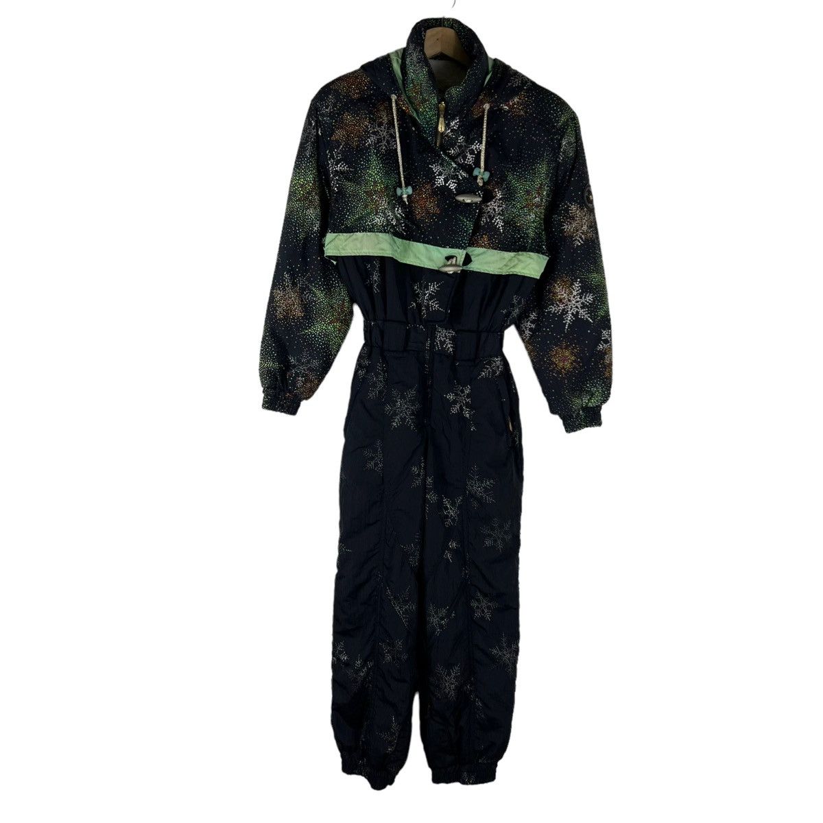 Japanese Brand VINTAGE SKI JACKET OVERALL SILKY WAY OVERPRINT DOT Size US 26 / EU 42 - 2 Thumbnail