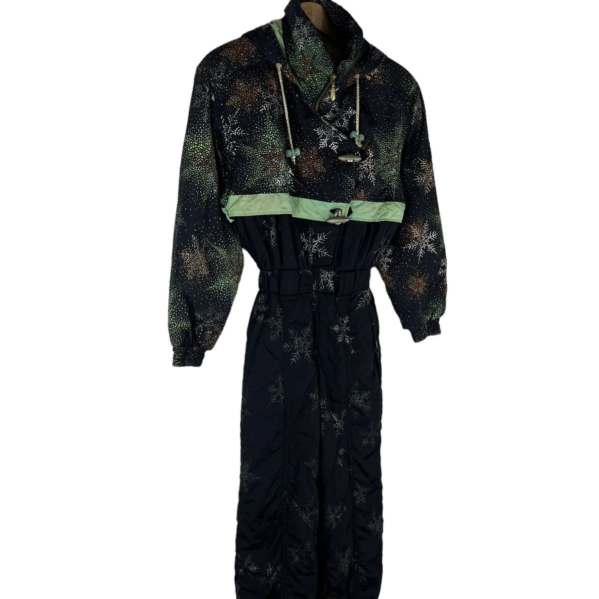 Japanese Brand VINTAGE SKI JACKET OVERALL SILKY WAY OVERPRINT DOT Size US 26 / EU 42 - 4 Thumbnail