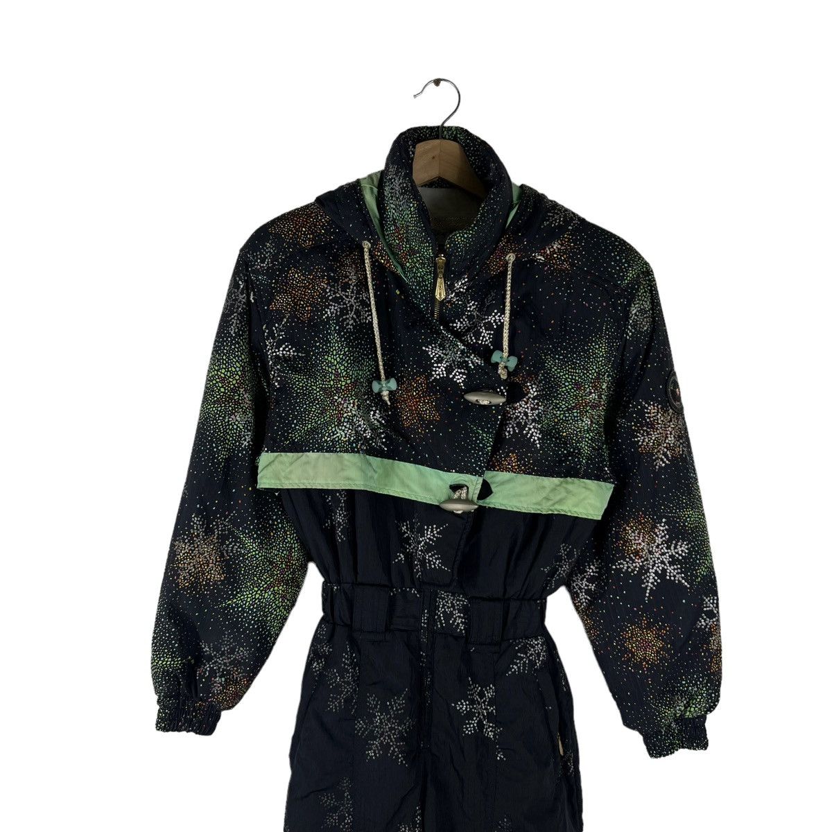 Japanese Brand VINTAGE SKI JACKET OVERALL SILKY WAY OVERPRINT DOT Size US 26 / EU 42 - 1 Thumbnail
