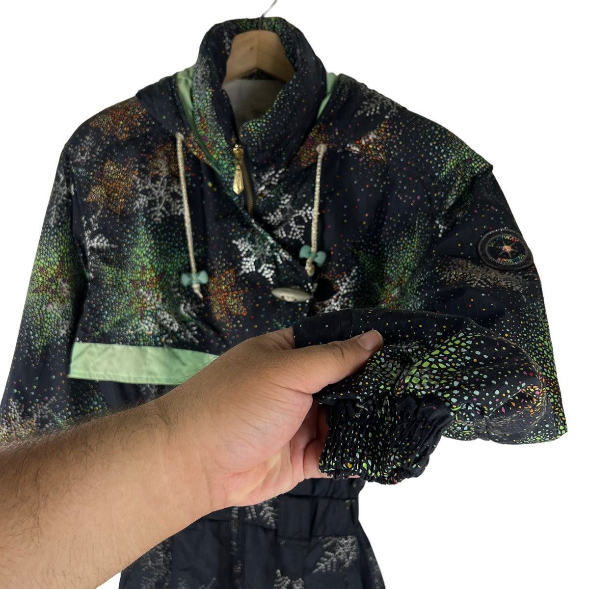 Japanese Brand VINTAGE SKI JACKET OVERALL SILKY WAY OVERPRINT DOT Size US 26 / EU 42 - 6 Thumbnail