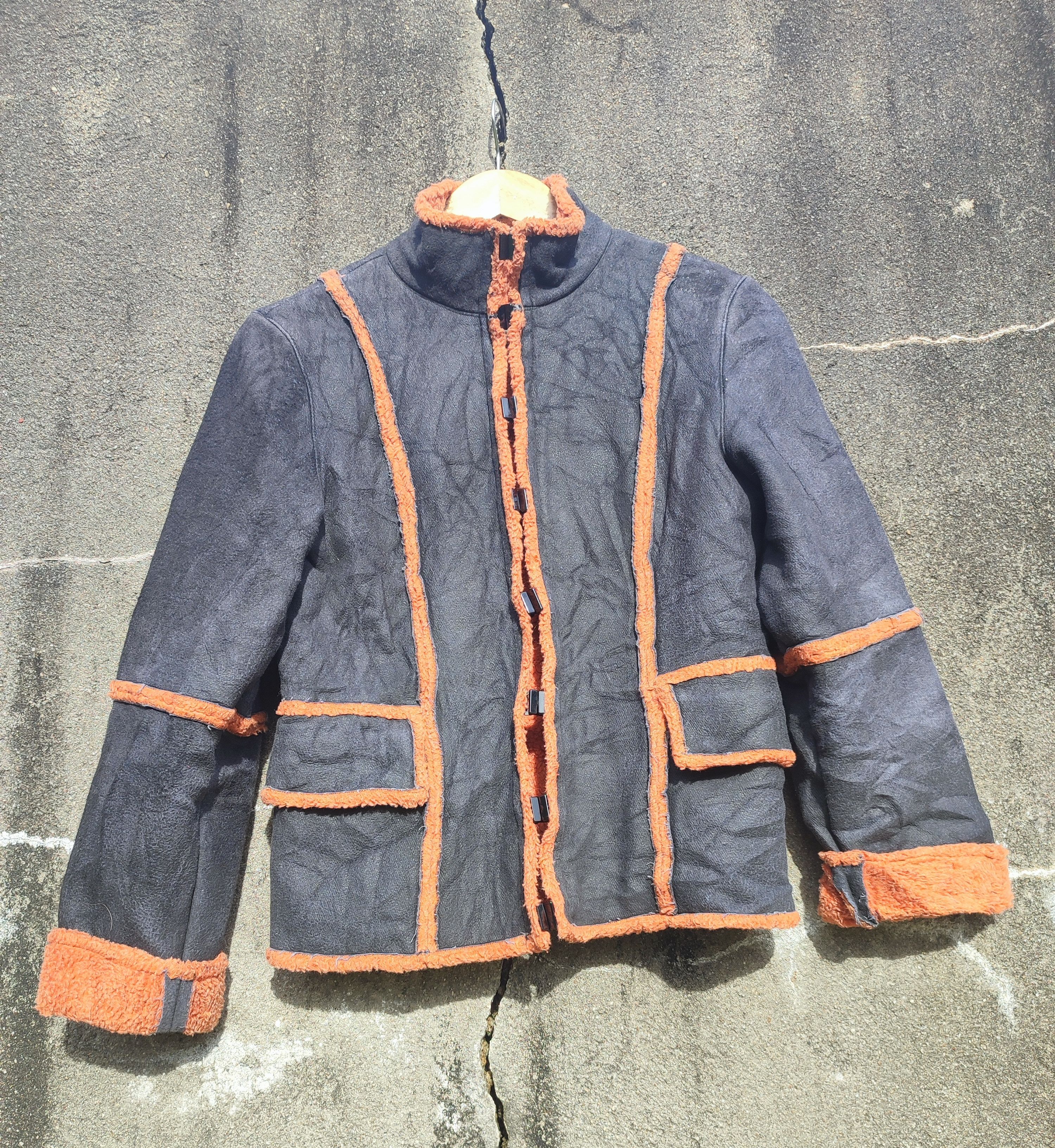Trussardi Vintage Trussardi Faux Shearling Jacket – Orange Trim Size XS / US 0-2 / IT 36-38 - 1 Thumbnail