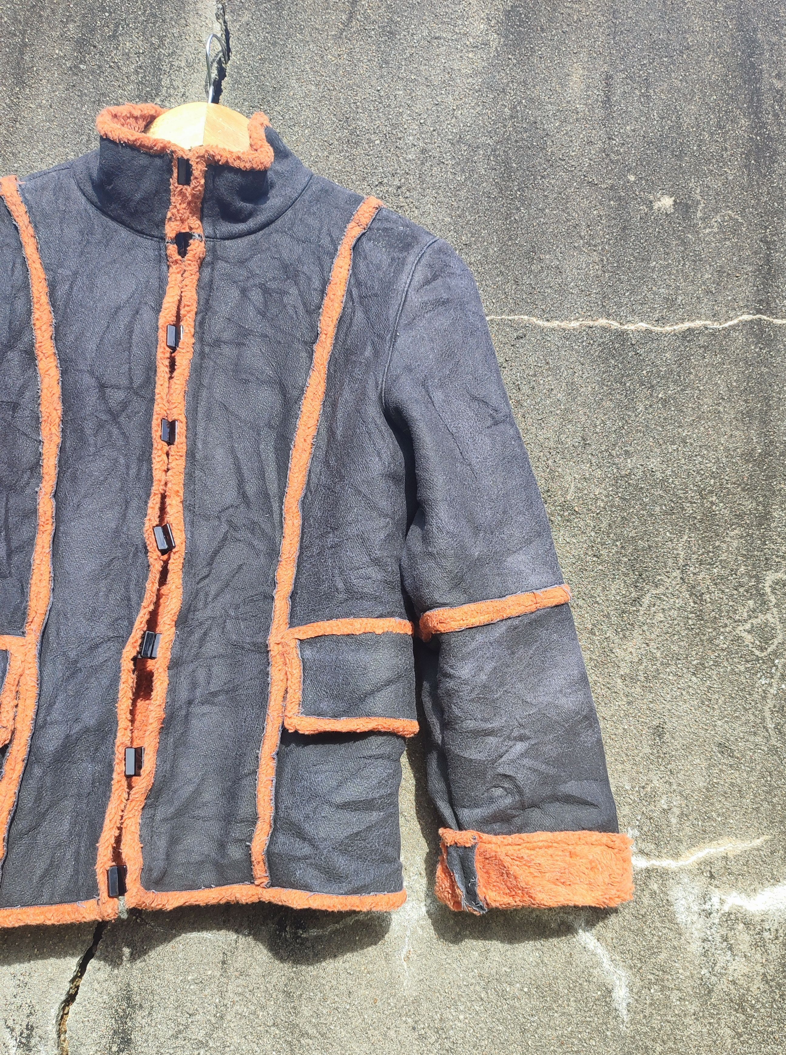 Trussardi Vintage Trussardi Faux Shearling Jacket – Orange Trim Size XS / US 0-2 / IT 36-38 - 2 Thumbnail