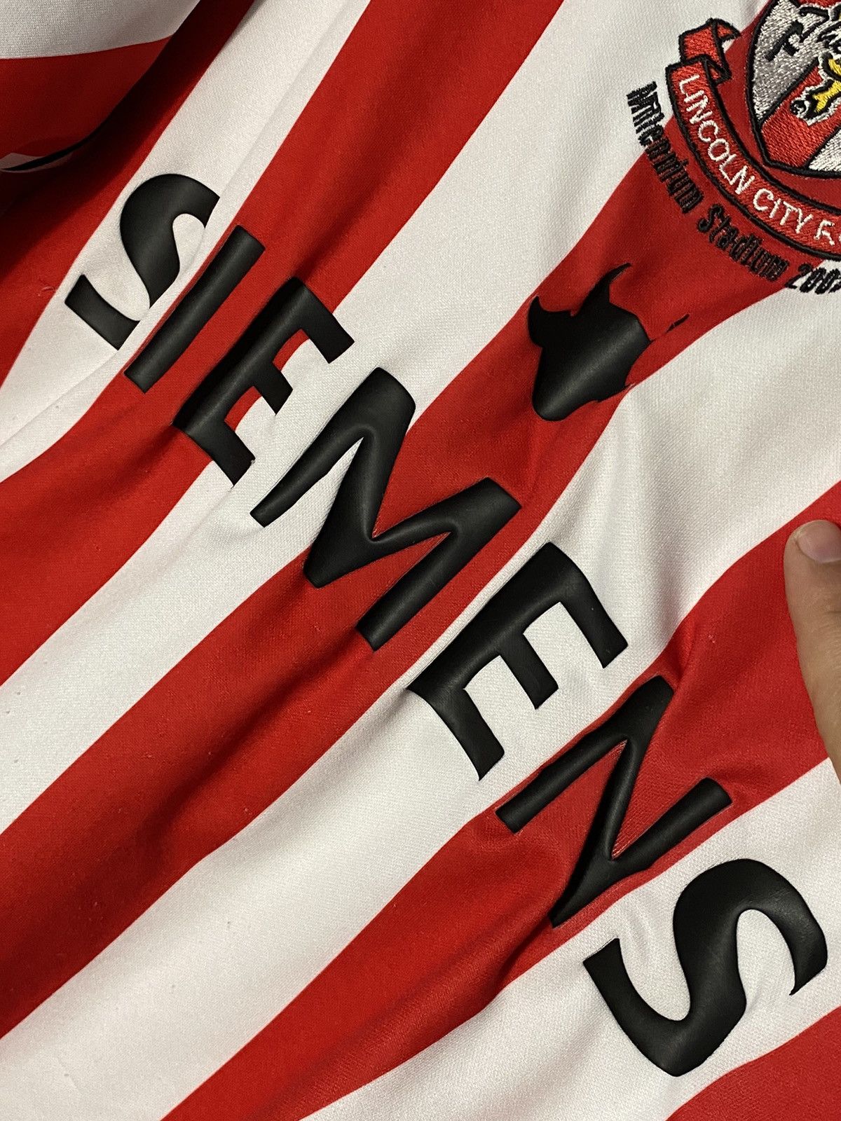 Other UK × Vintage 2003 Vintage Lincoln City Soccer Football Jersey match worn Size US XXL / EU 58 / 5 - 6 Thumbnail