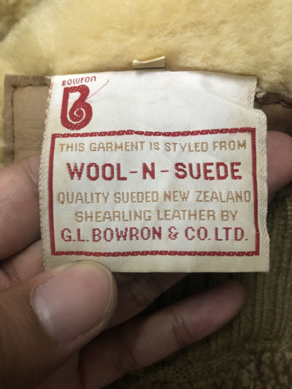 Leather Vintage GL Bowron Sheepskin Wool N Suede Made in New Zealand Size US M / EU 48-50 / 2 - 10 Thumbnail