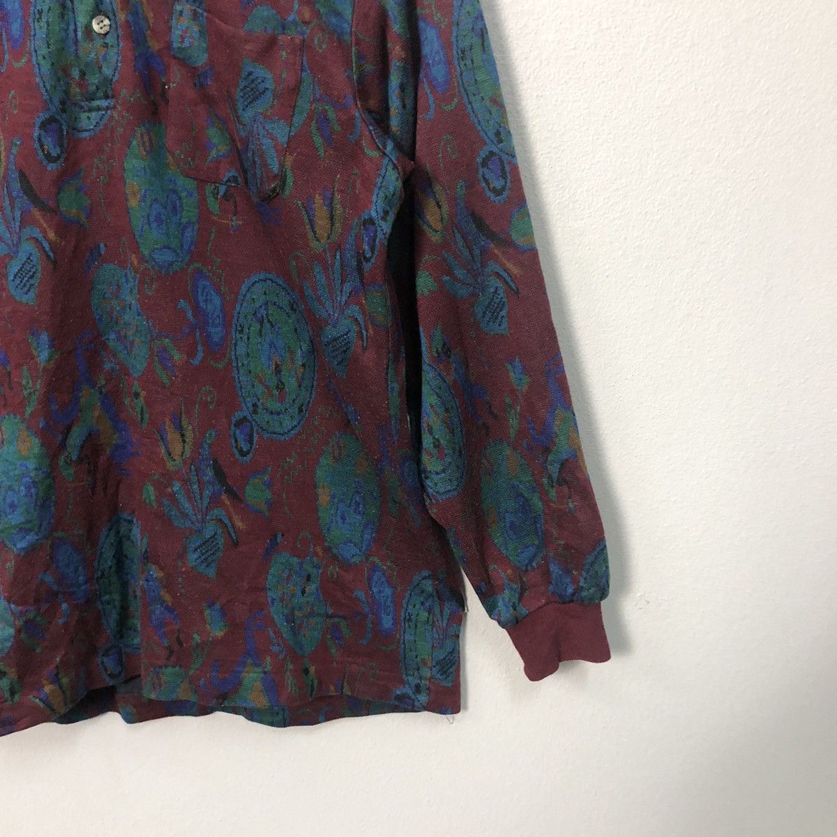 Japanese Brand Vintage Convivace Fullprint Long Sleeve Polo Size US M / EU 48-50 / 2 - 2 Thumbnail