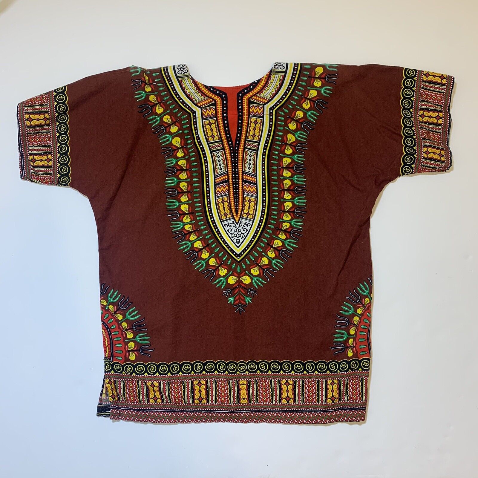 Other Big Mama Dashiki Hippie Maroon Traditional African Shirt Size US S / EU 44-46 / 1 - 4 Thumbnail