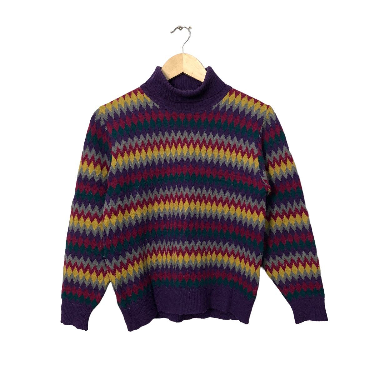 Aran Isles Knitwear Vintage Marbee Turtleneck Full Print Knitwear Sweater Jumper Size S / US 4 / IT 40 - 1 Thumbnail