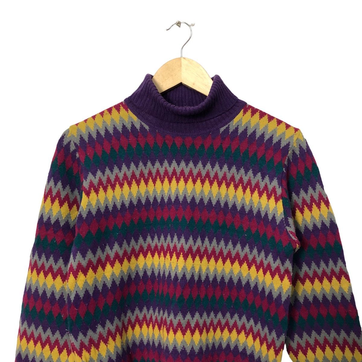 Aran Isles Knitwear Vintage Marbee Turtleneck Full Print Knitwear Sweater Jumper Size S / US 4 / IT 40 - 4 Thumbnail