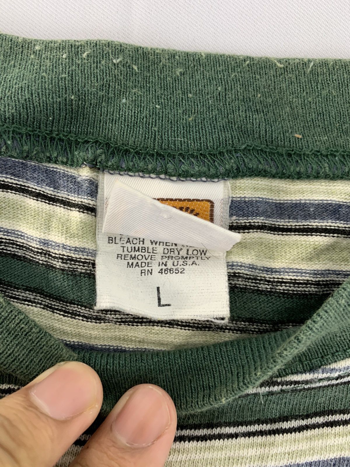 Hang Ten 90s Hang Ten Crewneck Stripes Embroidery Logo Striped Tee Size US L / EU 52-54 / 3 - 5 Thumbnail