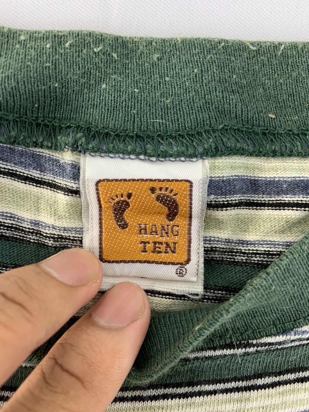 Hang Ten 90s Hang Ten Crewneck Stripes Embroidery Logo Striped Tee Size US L / EU 52-54 / 3 - 4 Thumbnail