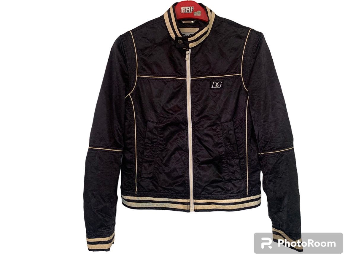 image of Bomber Jacket x Dolce Gabbana Vintage Dolce Gabanna Bomber Nylon Jacket Design in Blue Black (Size 