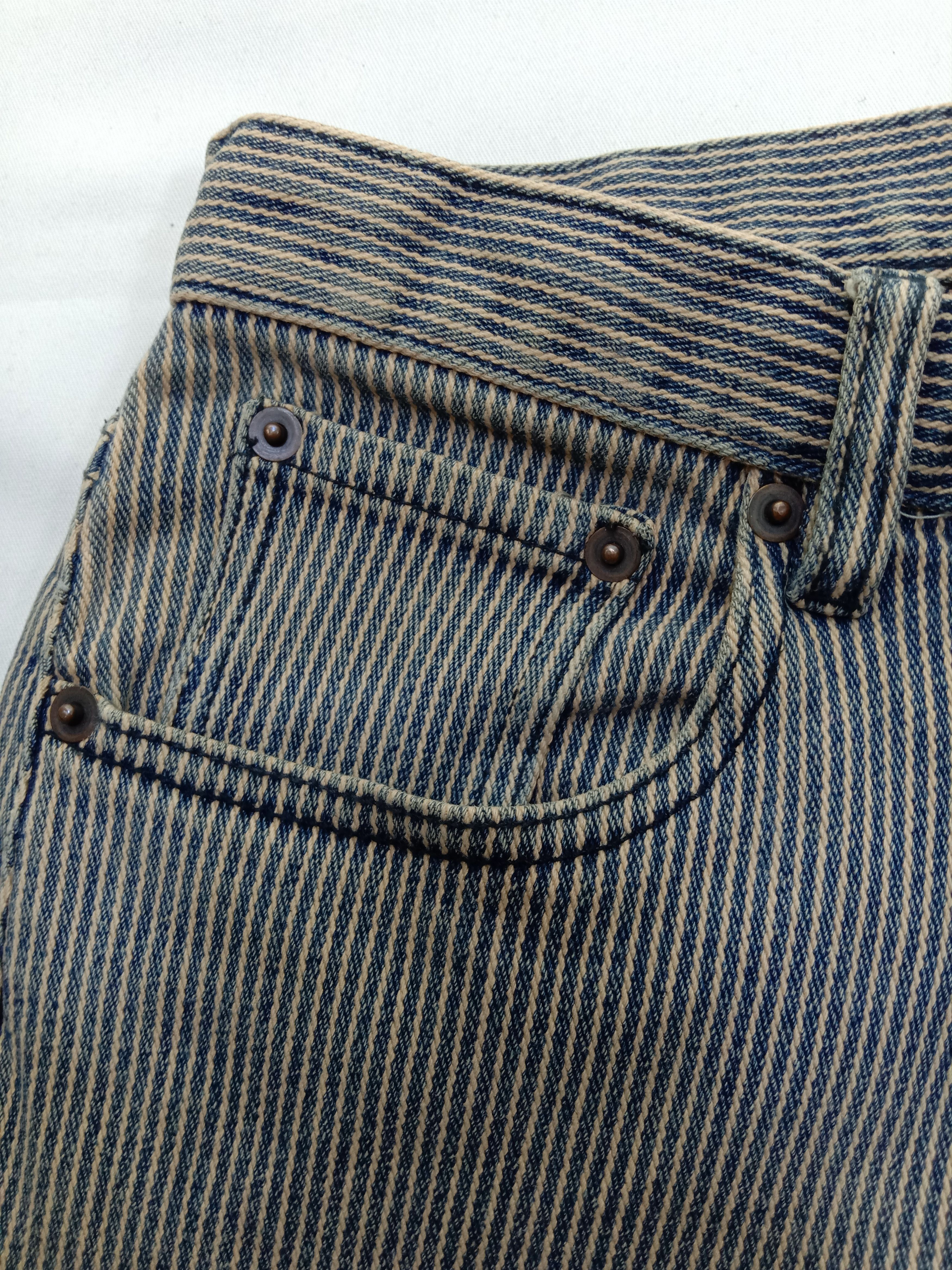 Japanese Brand Vintage Japanese B.C Factory Striped Hickory Denim Size US 29 - 12 Thumbnail