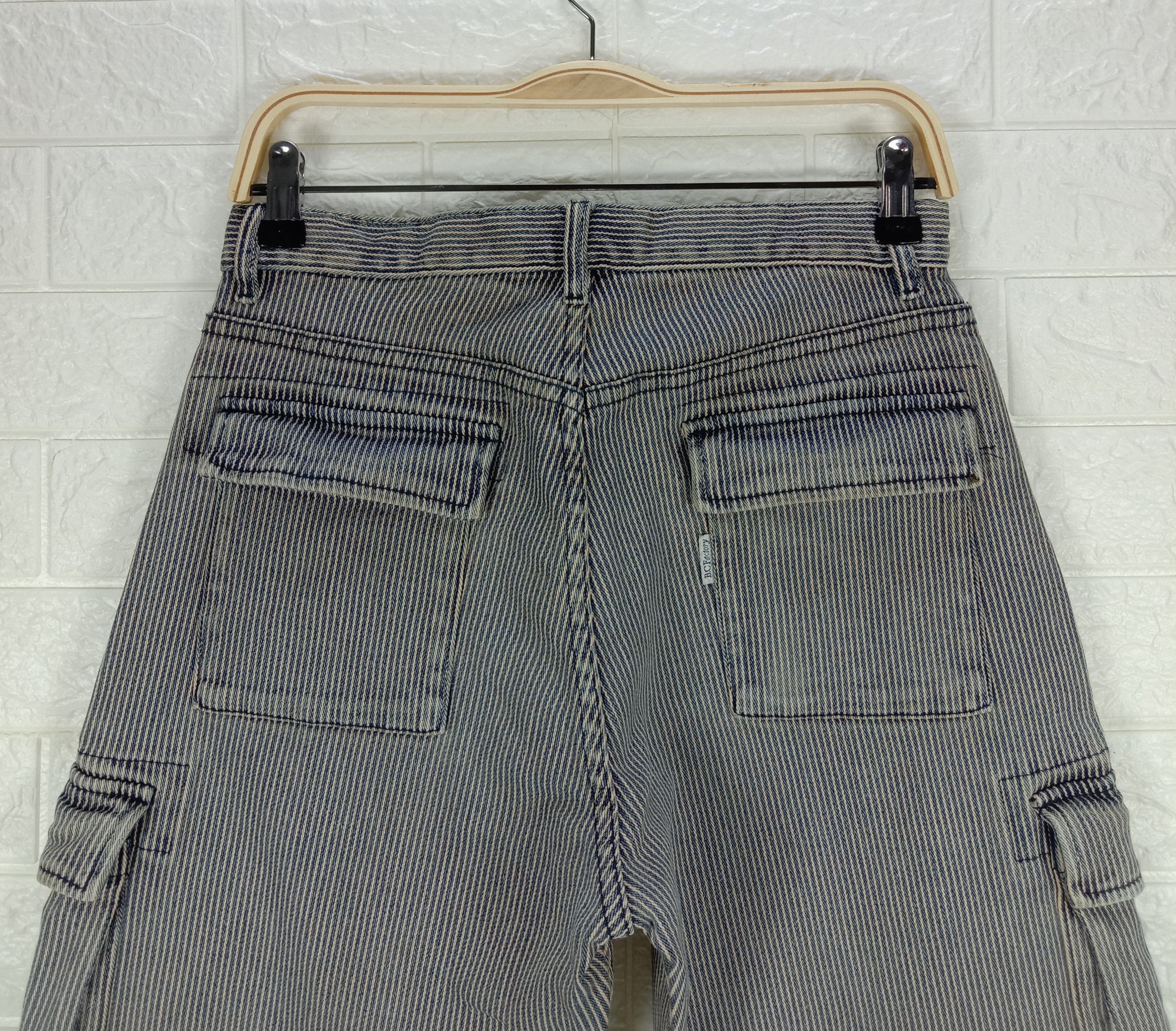Japanese Brand Vintage Japanese B.C Factory Striped Hickory Denim Size US 29 - 6 Thumbnail