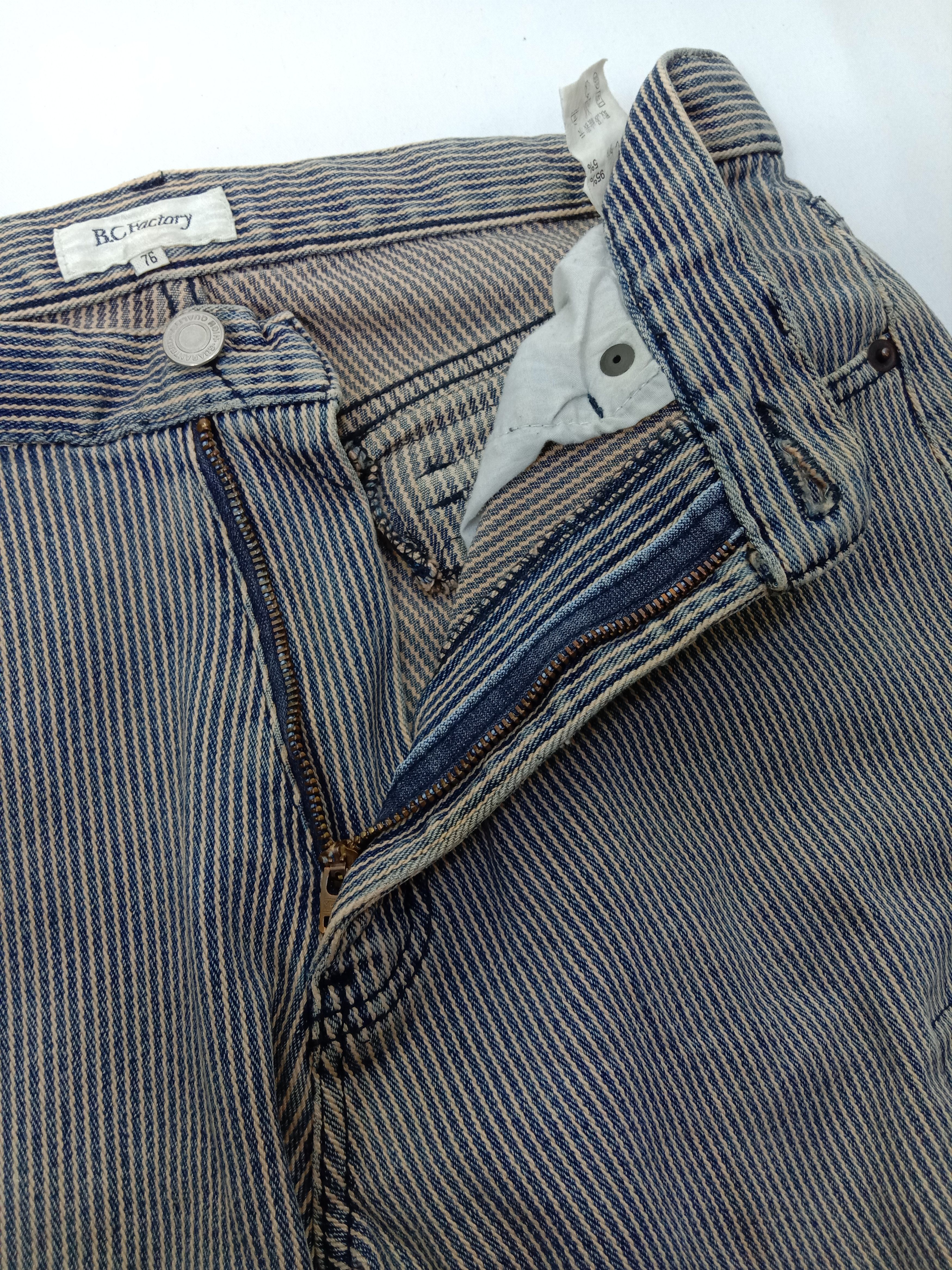 Japanese Brand Vintage Japanese B.C Factory Striped Hickory Denim Size US 29 - 11 Thumbnail