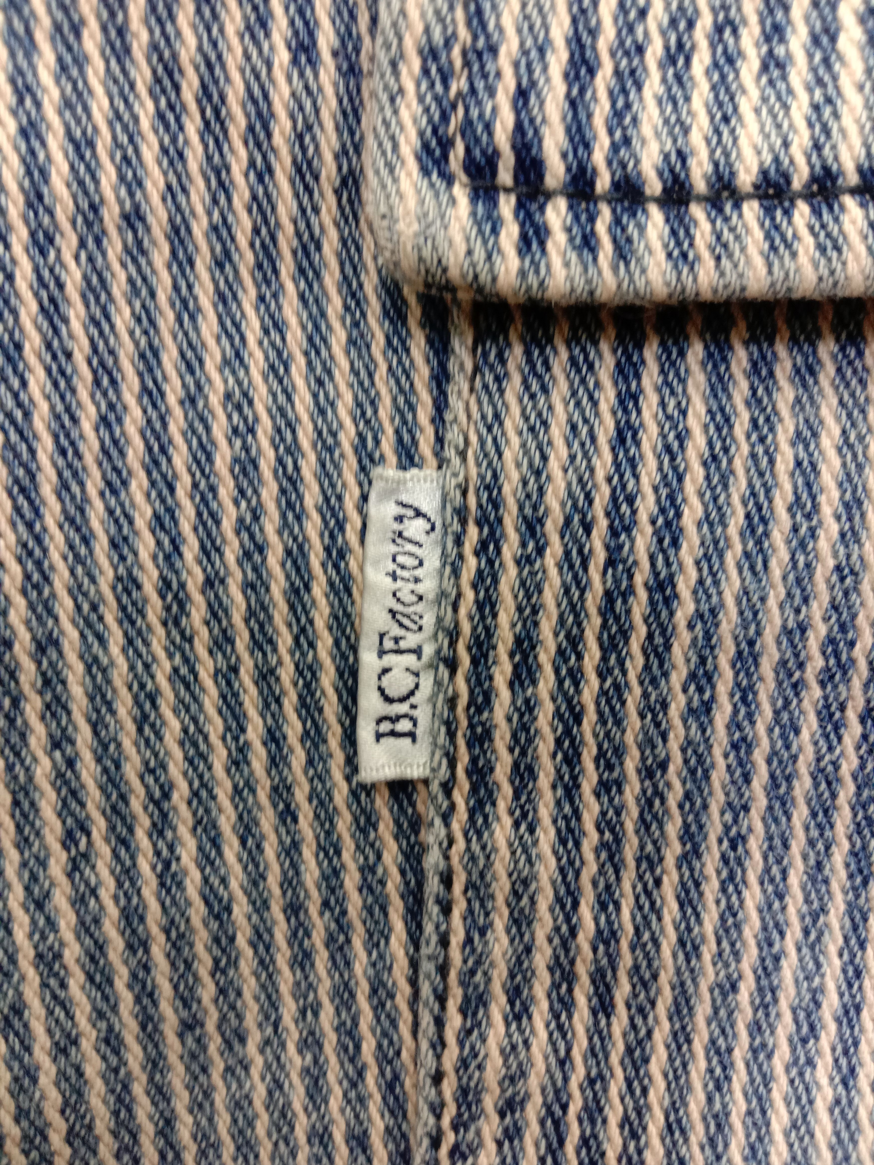 Japanese Brand Vintage Japanese B.C Factory Striped Hickory Denim Size US 29 - 13 Thumbnail