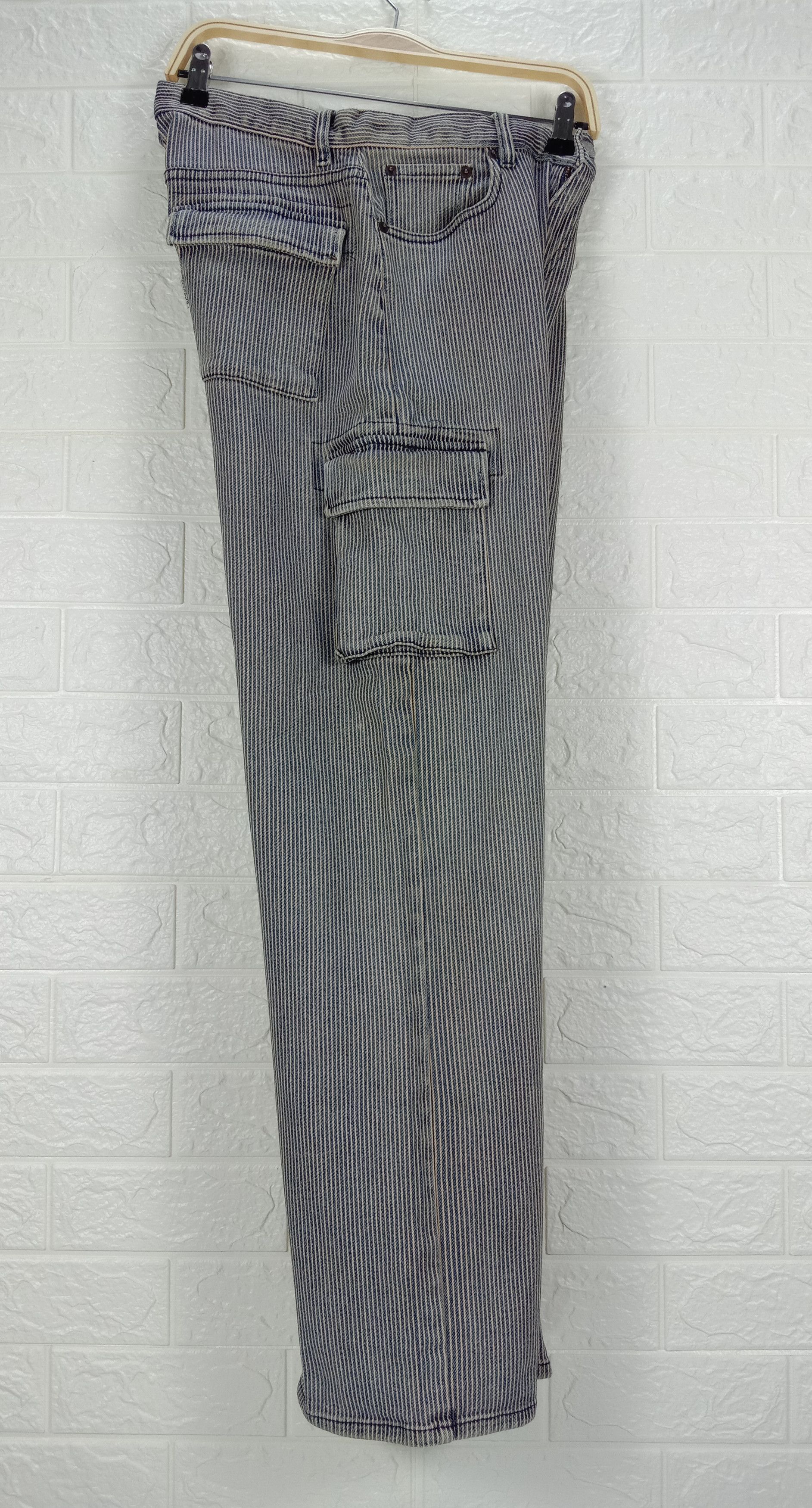 Japanese Brand Vintage Japanese B.C Factory Striped Hickory Denim Size US 29 - 10 Thumbnail