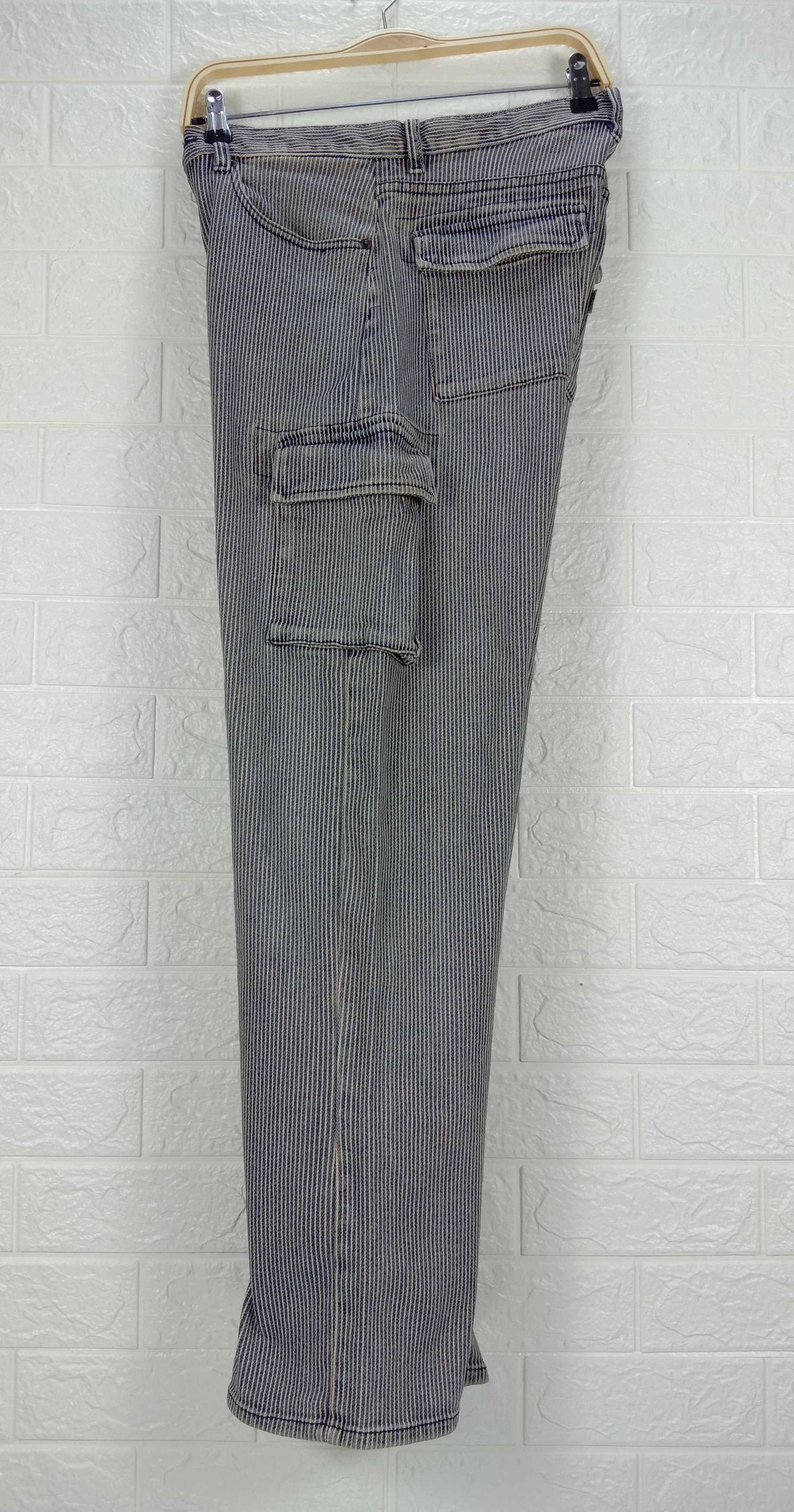 Japanese Brand Vintage Japanese B.C Factory Striped Hickory Denim Size US 29 - 9 Thumbnail