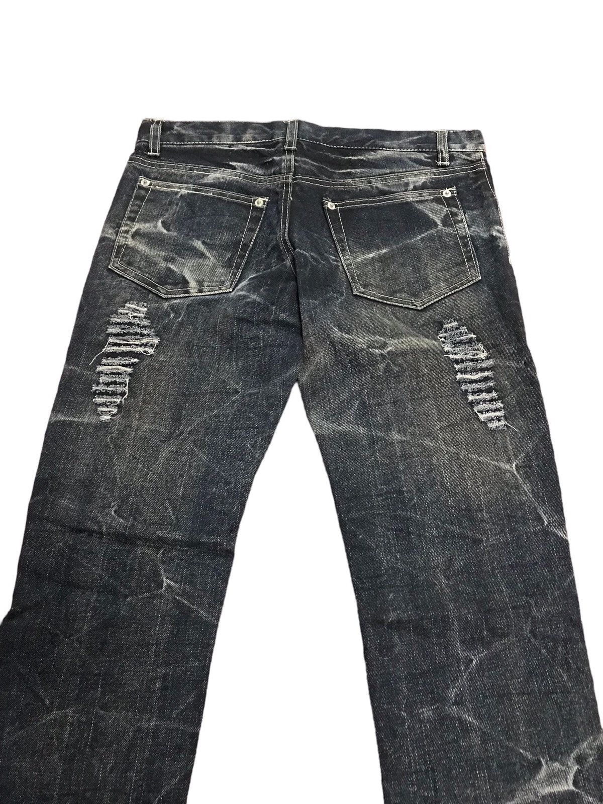 Japanese Brand 🔥🔥Very Rare Unbrand Distressed Rare Design Slim Fit Jeans Size US 32 / EU 48 - 10 Thumbnail