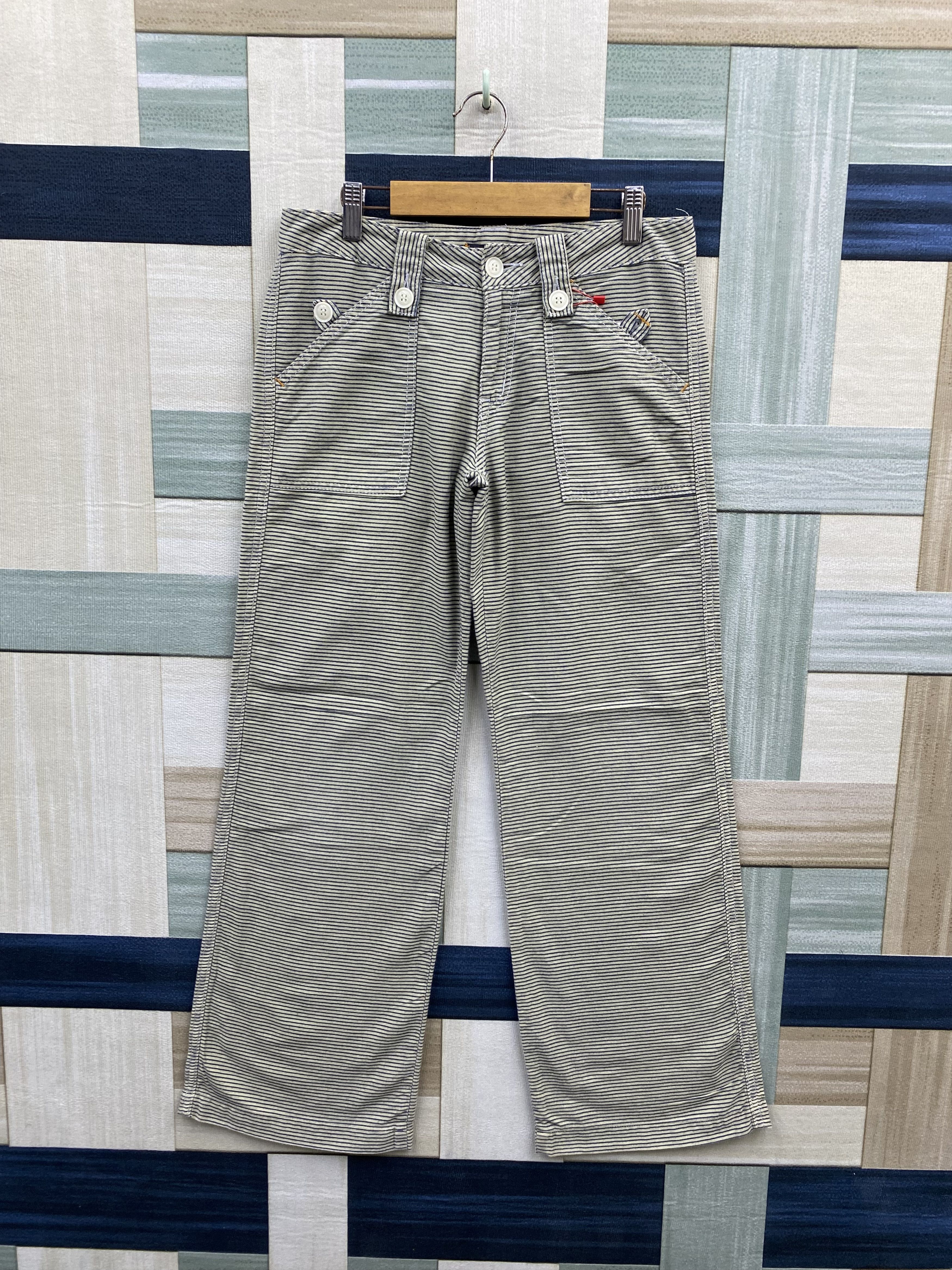 Designer × Japanese Brand Japanese Brand Blue Way Et Boite Hickory Stripe Casual Pant Size 29" - 1 Thumbnail