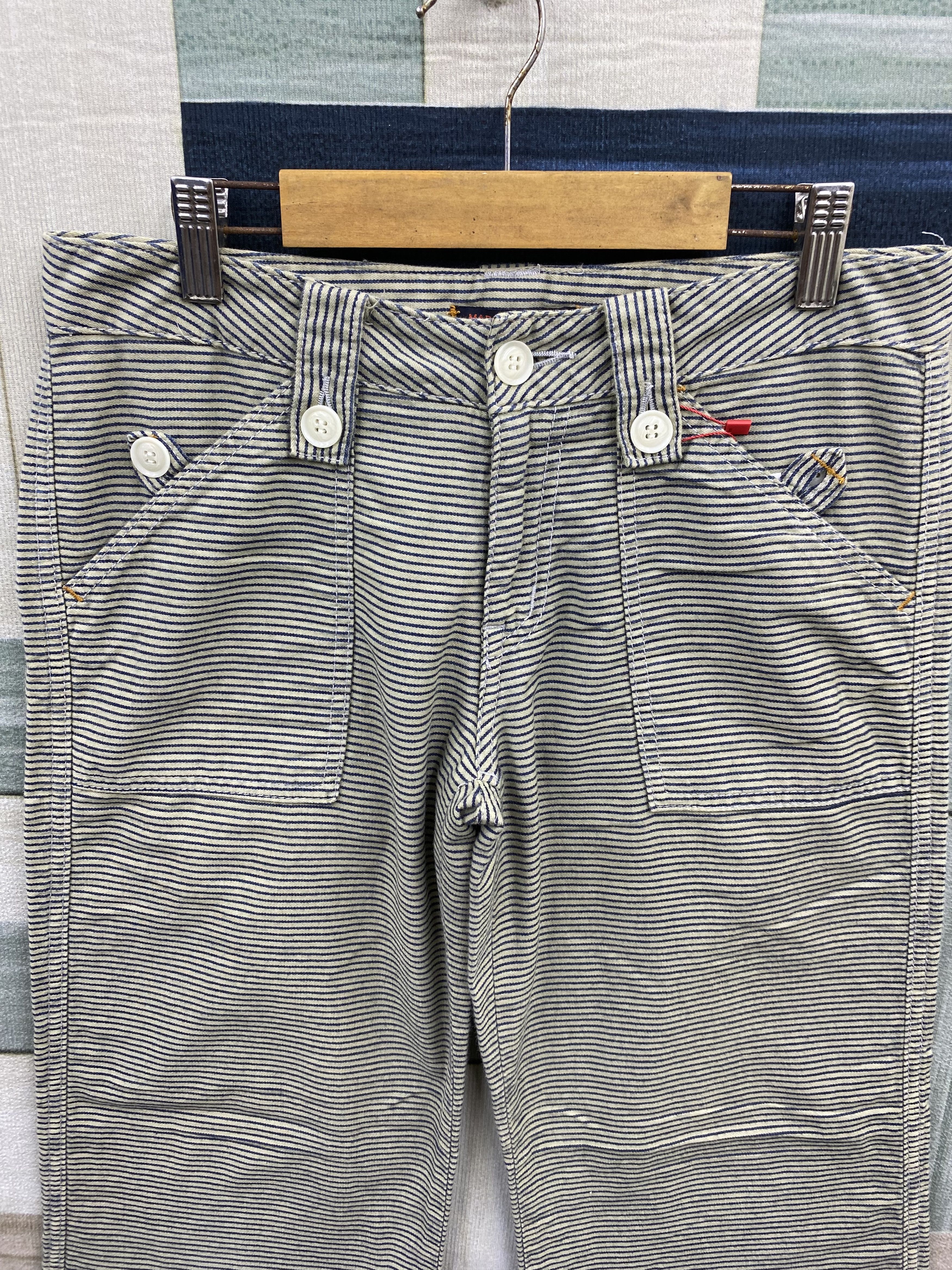 Designer × Japanese Brand Japanese Brand Blue Way Et Boite Hickory Stripe Casual Pant Size 29" - 2 Thumbnail