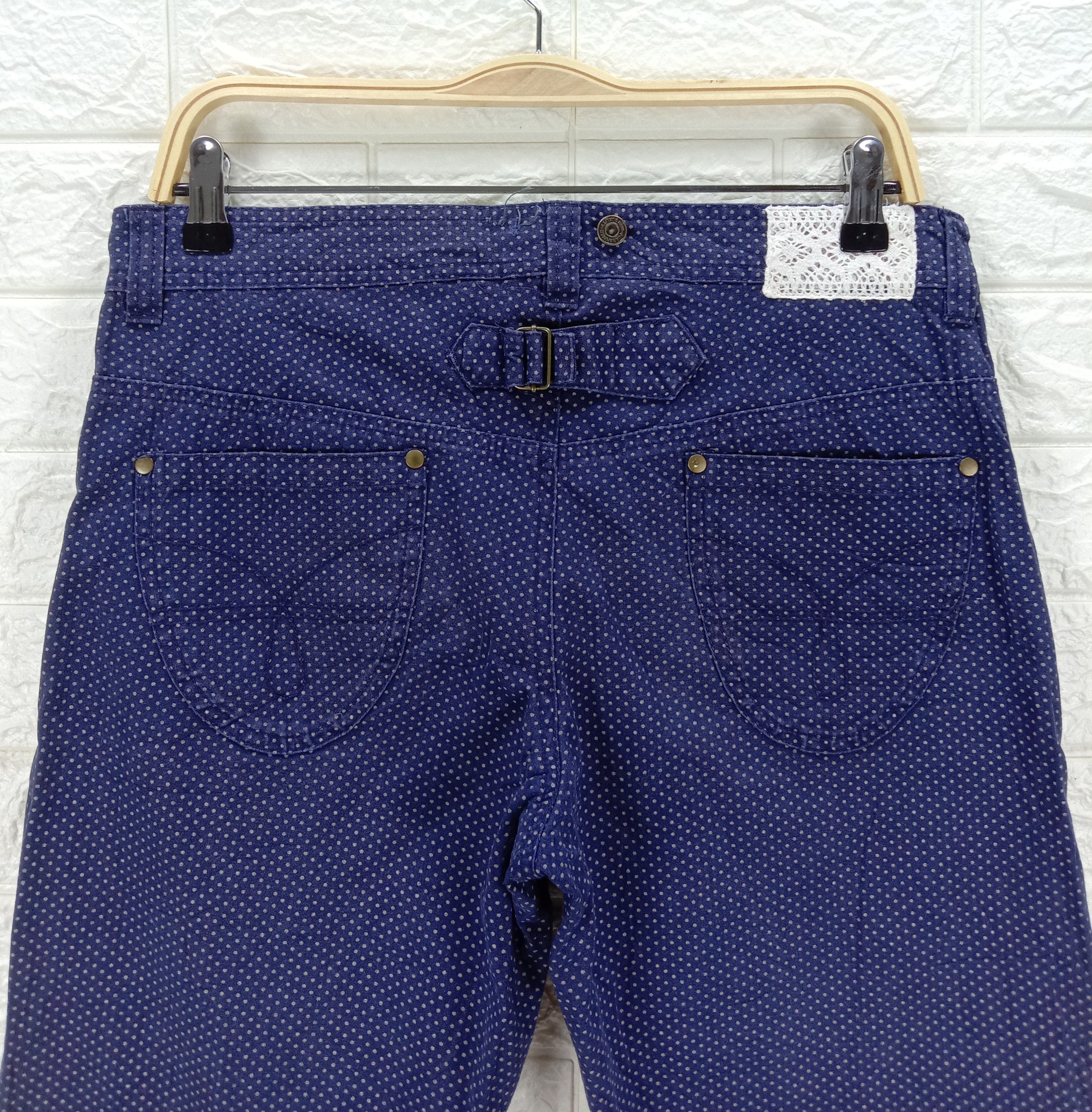 Japanese Brand Vintage Japanese Brand Buckle Belt Polkadot Pants Size 32" / US 10 / IT 46 - 6 Thumbnail