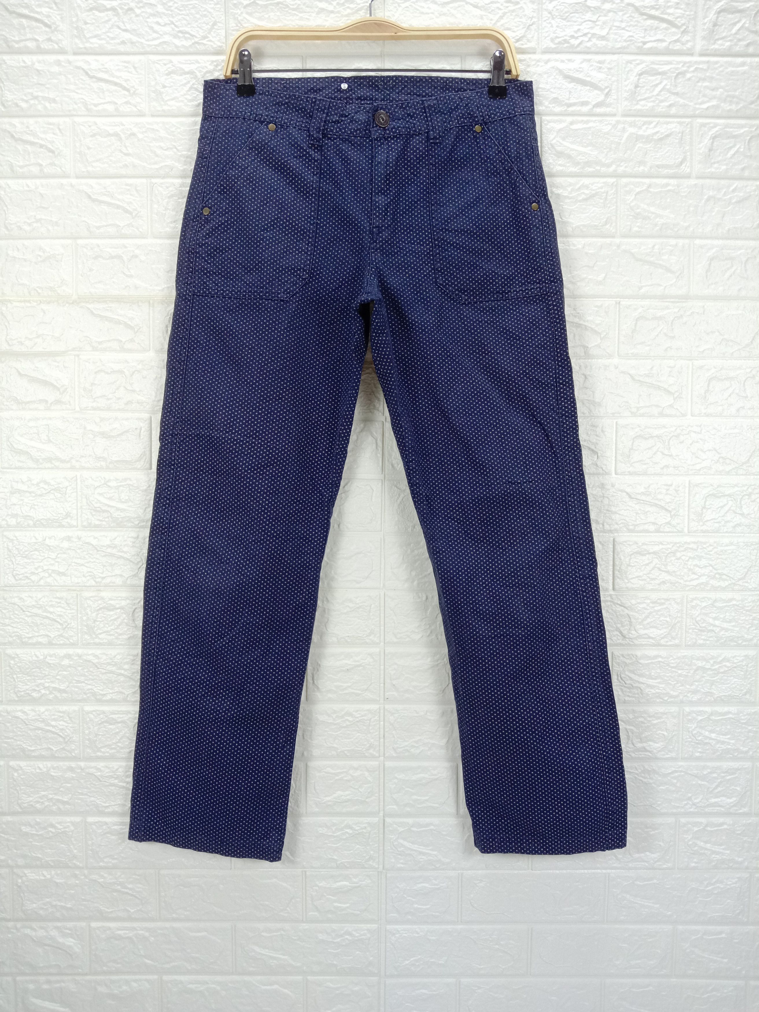 Japanese Brand Vintage Japanese Brand Buckle Belt Polkadot Pants Size 32" / US 10 / IT 46 - 1 Thumbnail